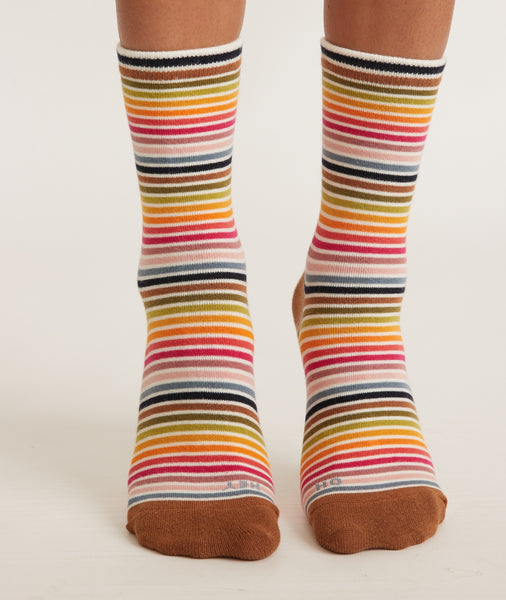 Hi-Ankle Crew Sock in Rainbow Stripe – Marine Layer