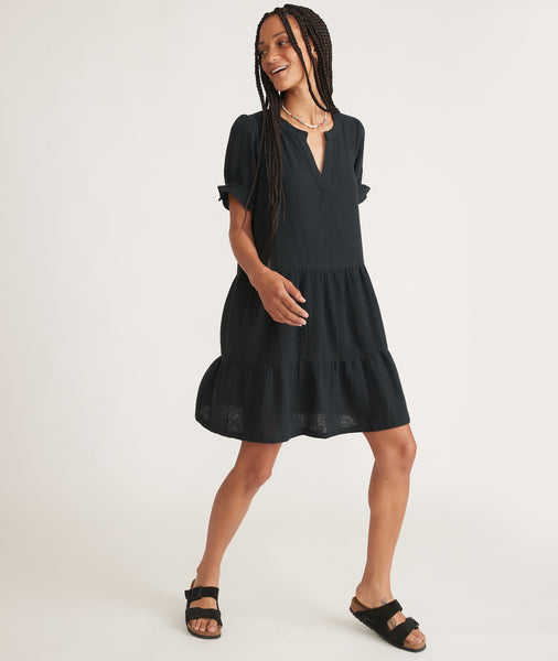 Jamie Mini Dress in Layer – Black Marine