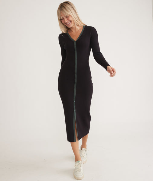 Lexi Rib Long Sleeve Sweater Polo Dress – Marine Layer