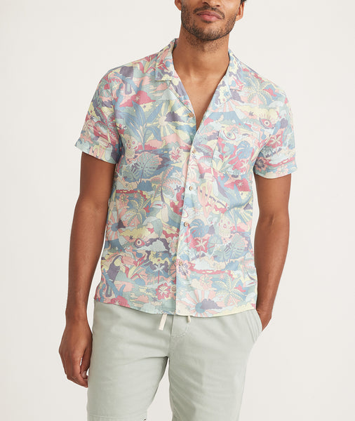 TENCEL™ Linen Resort Shirt in Purple Large Floral Print – Marine Layer