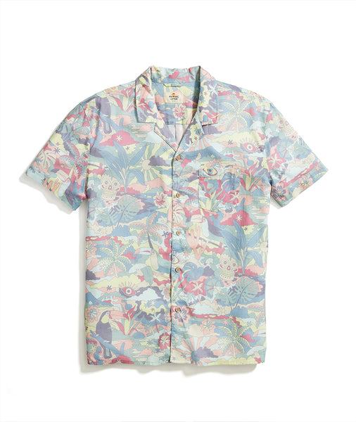 TENCEL™ Linen Resort Shirt in Purple Large Floral Print – Marine Layer