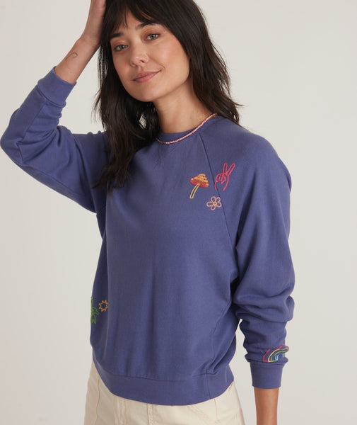 Urban Outfitters Thanks A Bunch Embroidered Crew Neck Sweatshirt