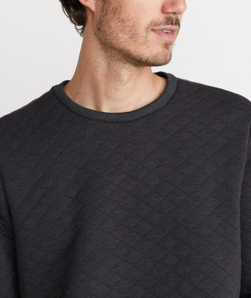 Quilted Crewneck Sweatshirt in Charcoal Heather – Marine Layer