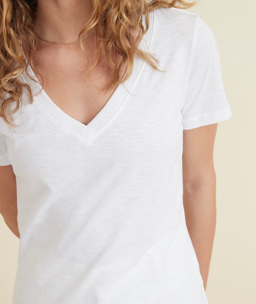 White V-Neck