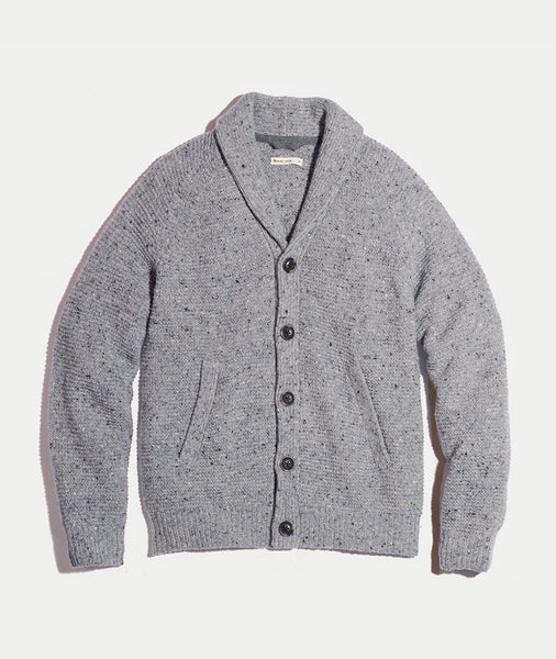 Clipper cardigan med zip. Marine.