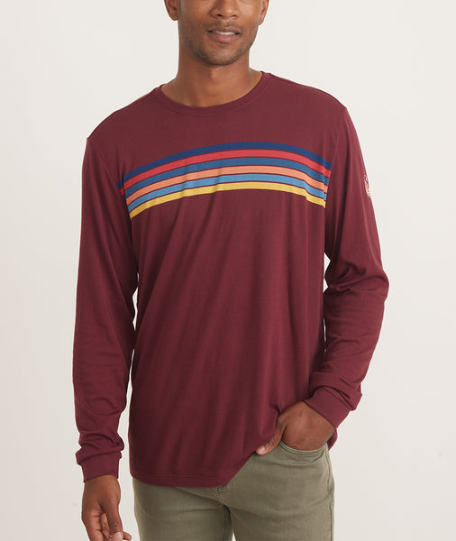 Chest Stripe Tee in Tawny Port Stripe