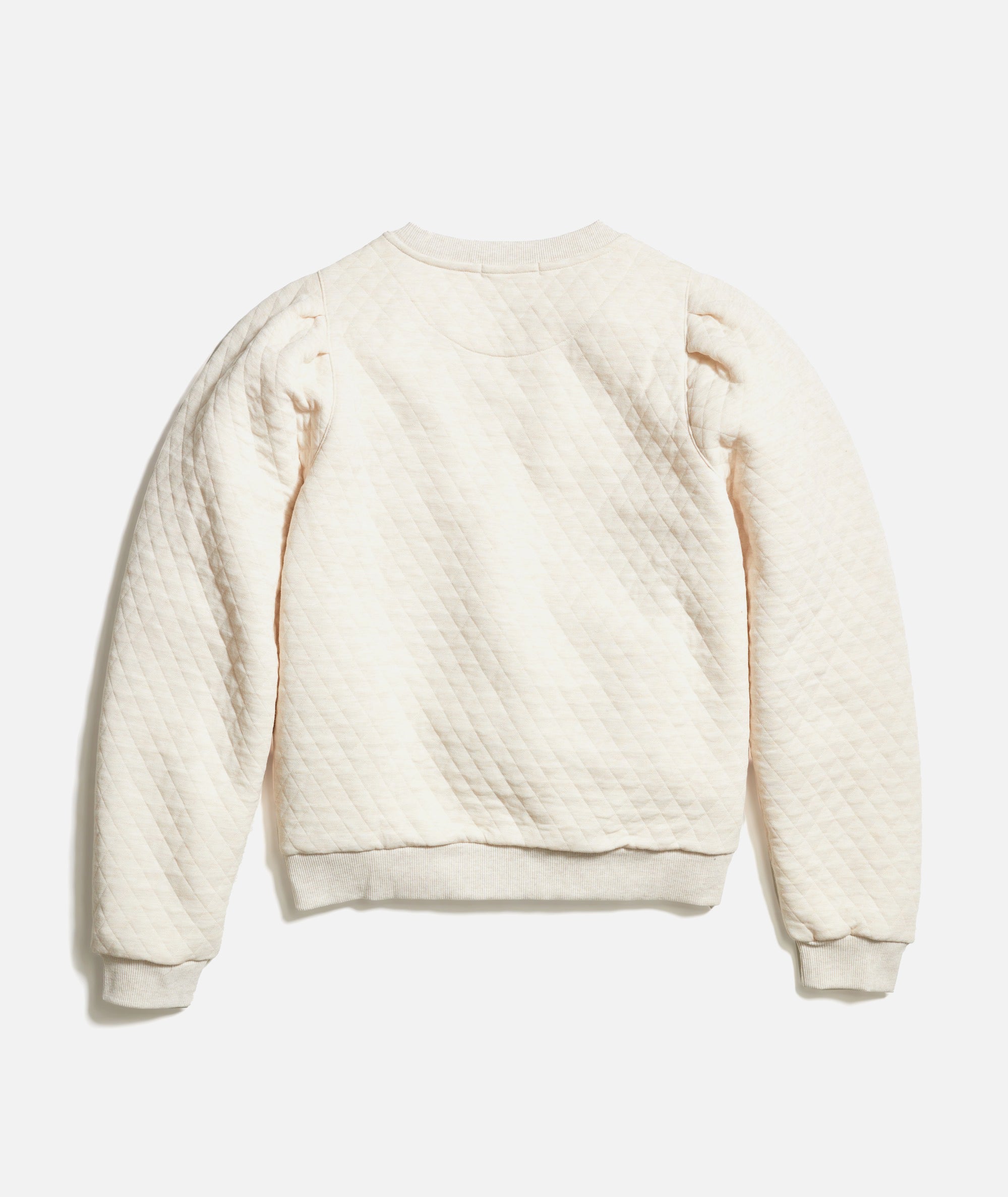 Women's Corbet Quilted Puff Sleeve Crewneck Oat Heather