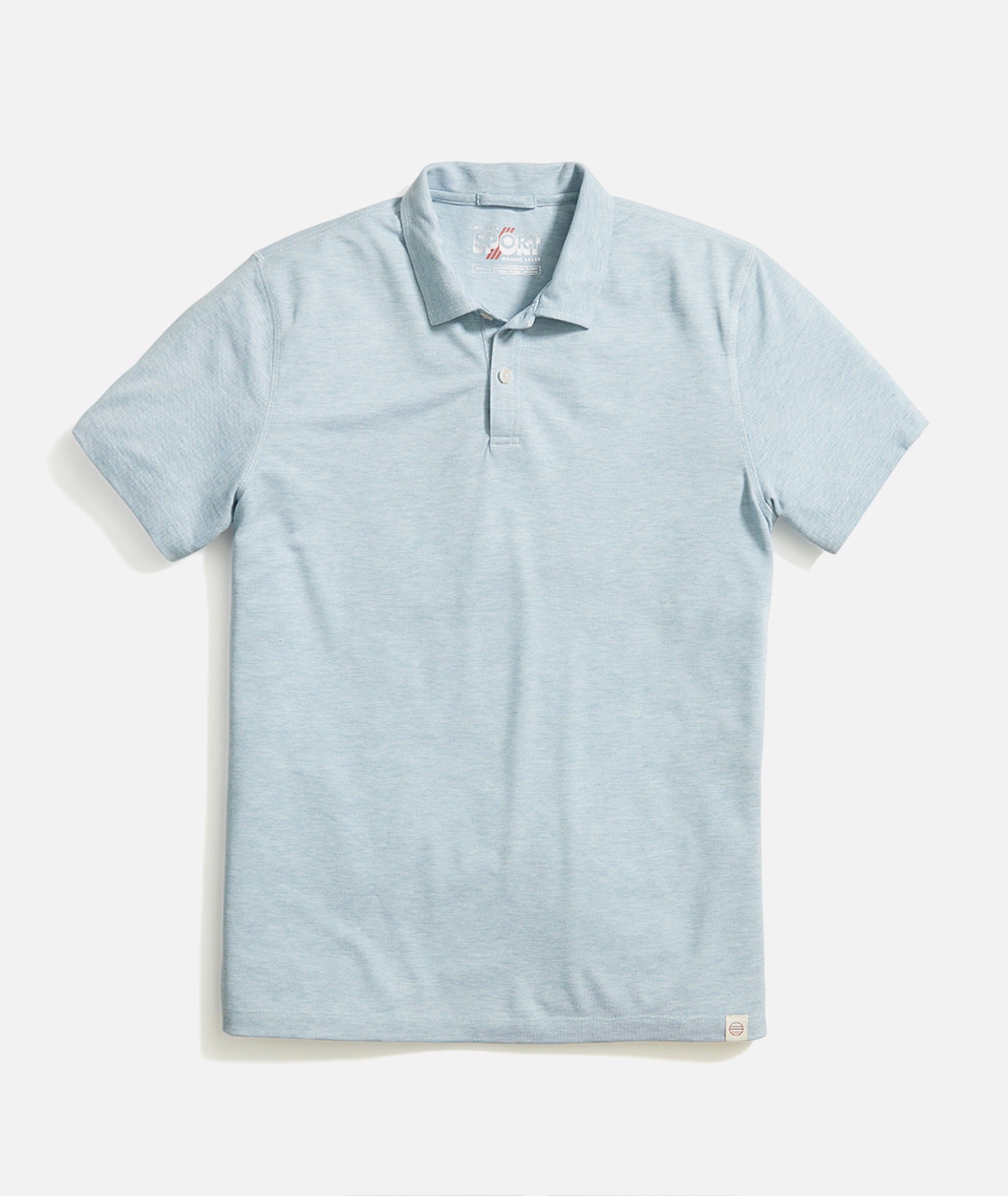 Cool Cotton – Heather Blue Pique in Polo Marine China Layer