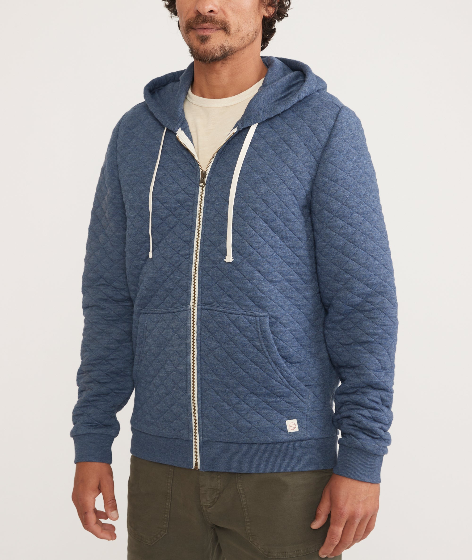 Men's Corbet Quilted Full Zip Hoodie | Grey | Small by Marine Layer