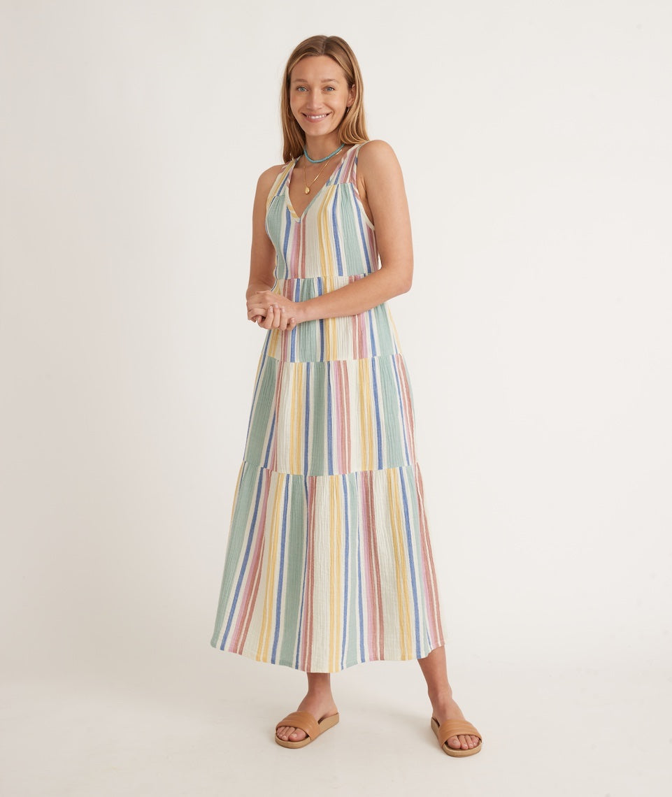 Selene Smocked Tiered Maxi Dress – Marine Layer