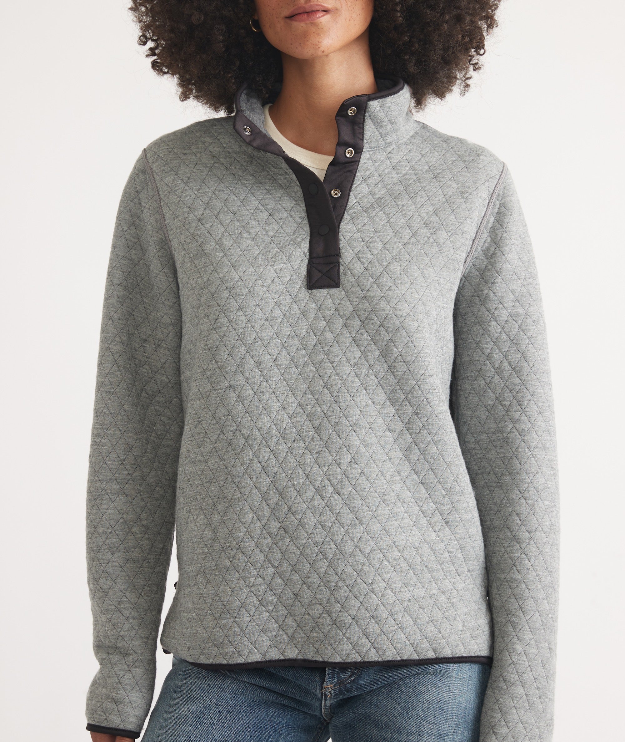 Women's Reversible Corbet Pullover Charcoal/Mid Heather Grey