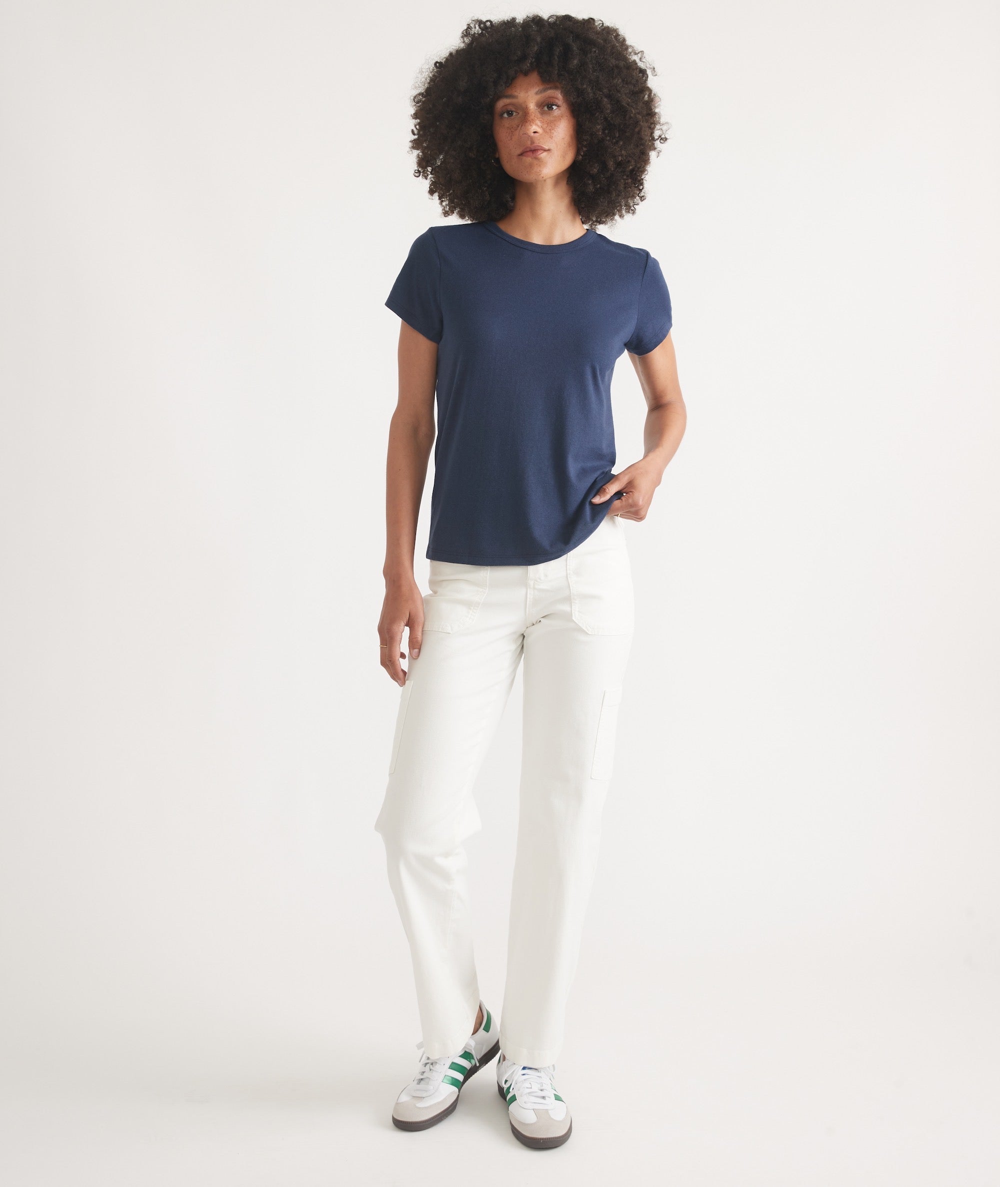 Women's Re-Spun Signature Crew Navy