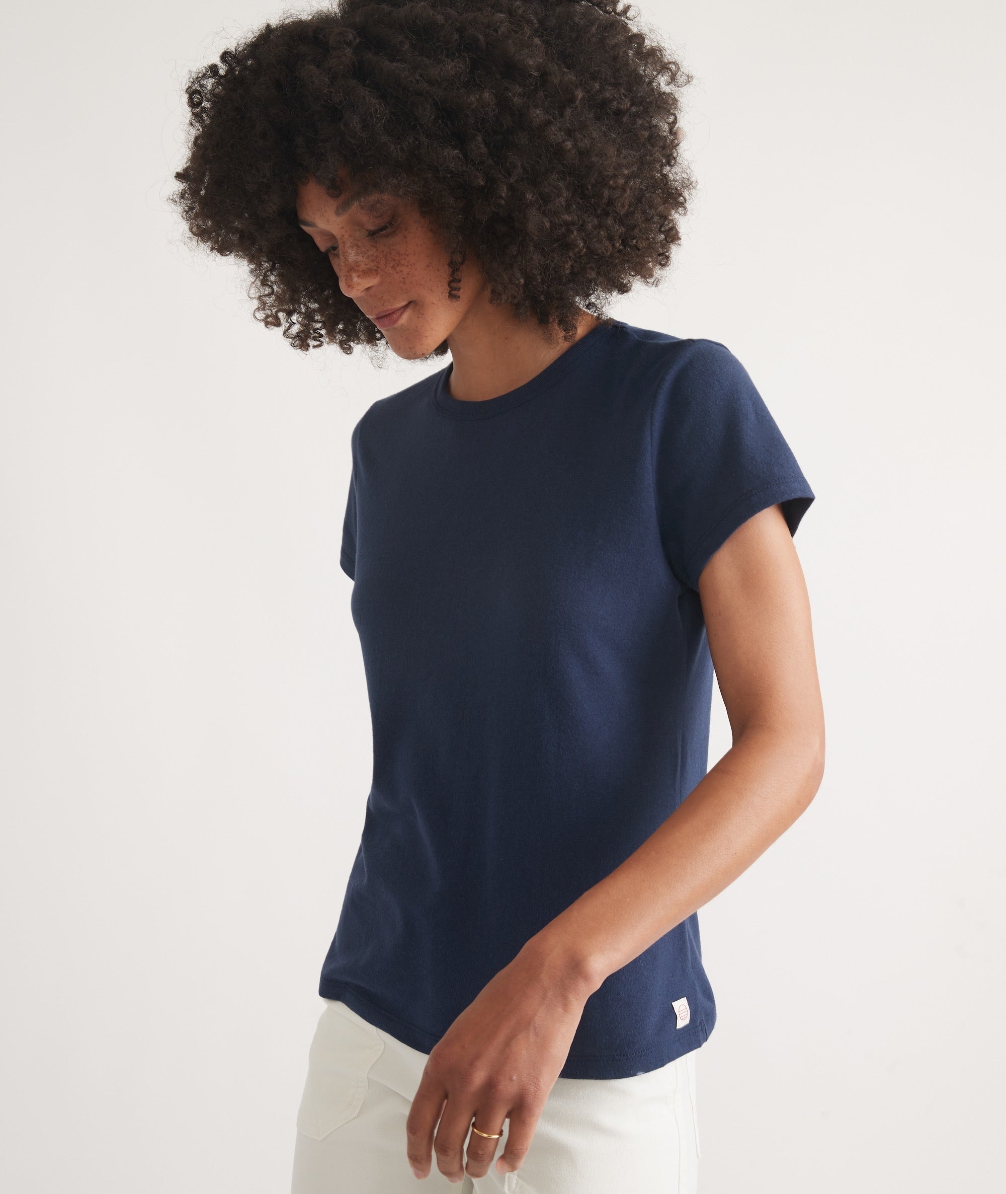 Women's Re-Spun Signature Crew Navy