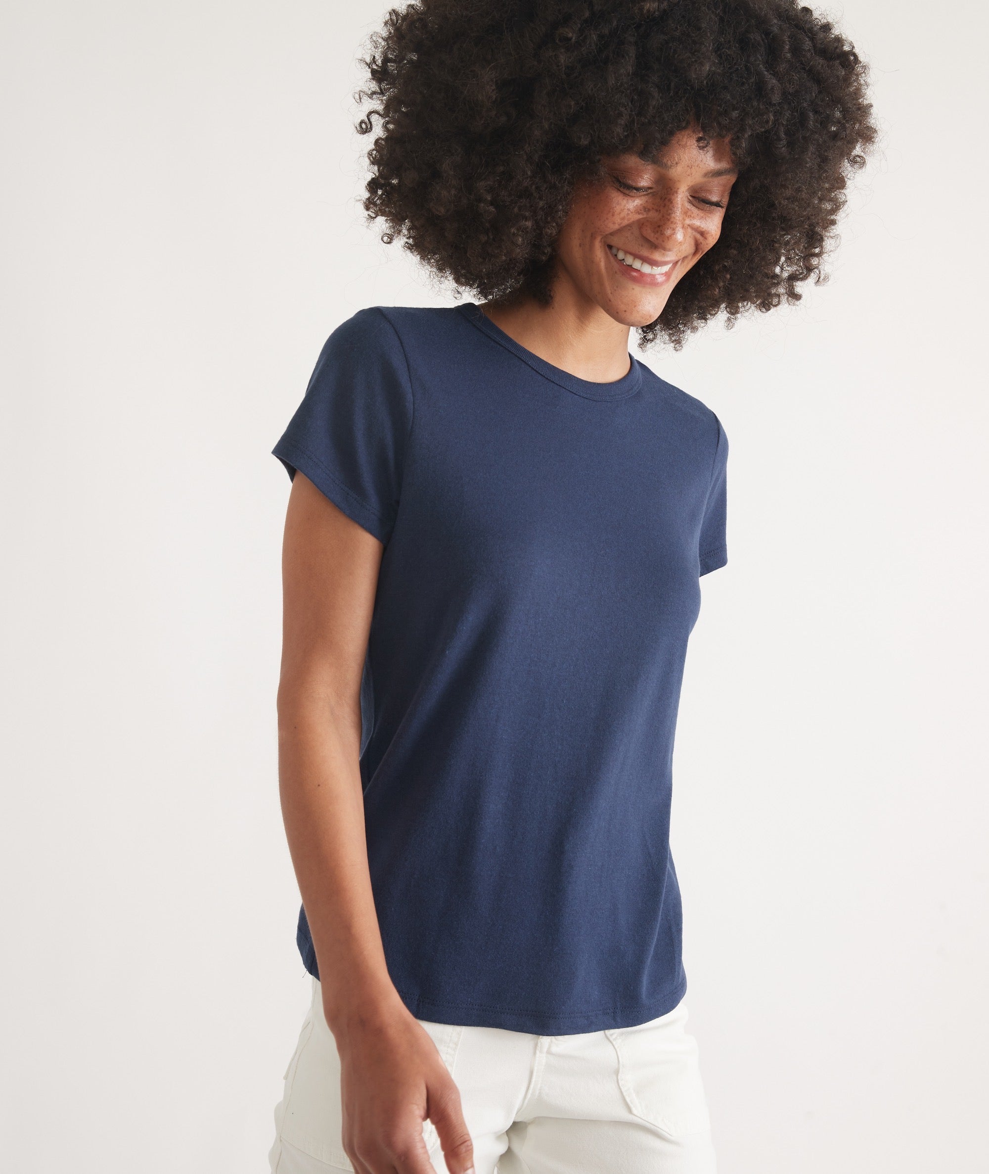 Women's Re-Spun Signature Crew Navy