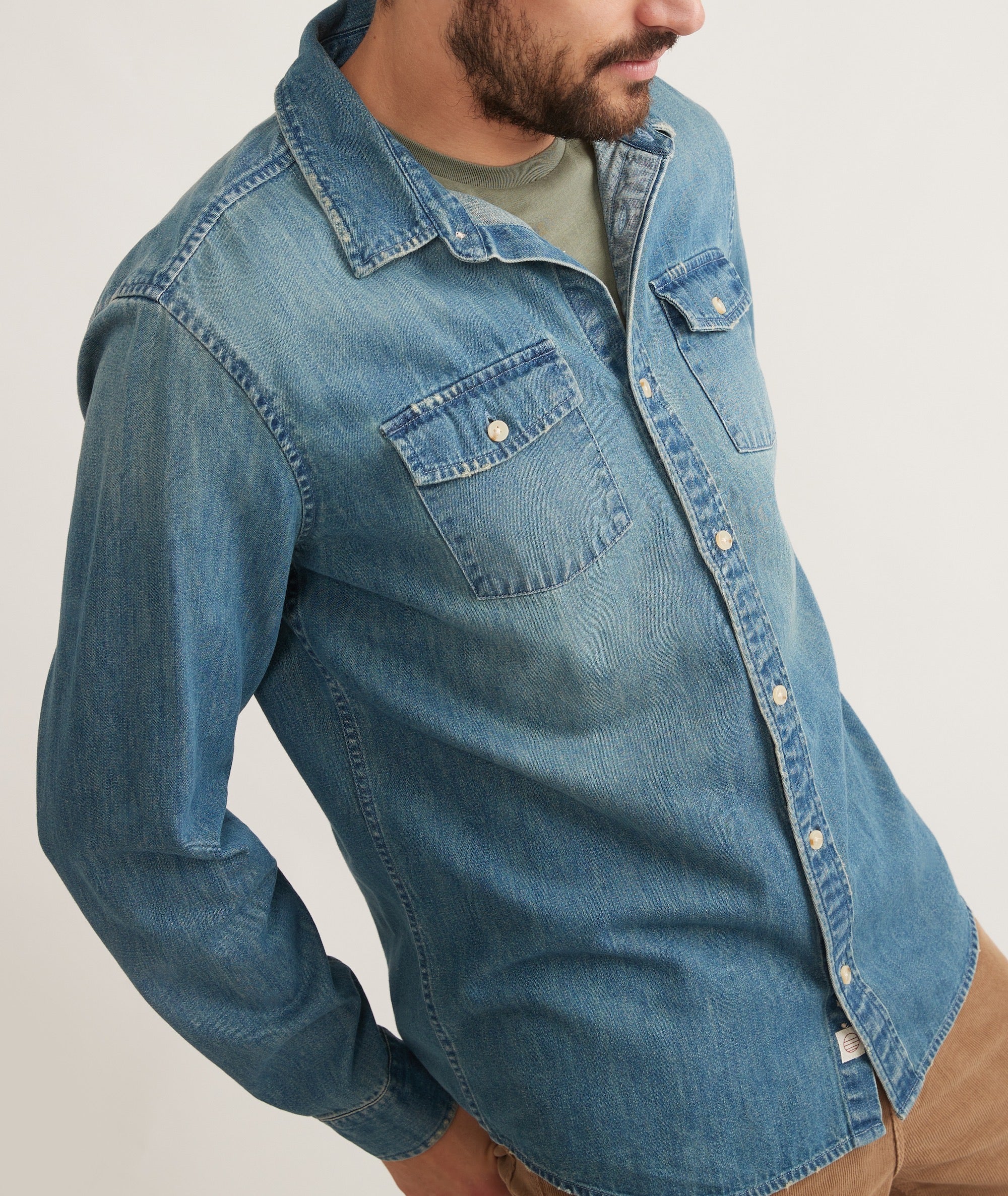 POLO RALPH LAUREN Slim-Fit Button-Down Collar Washed-Denim Shirt for Men |  MR PORTER