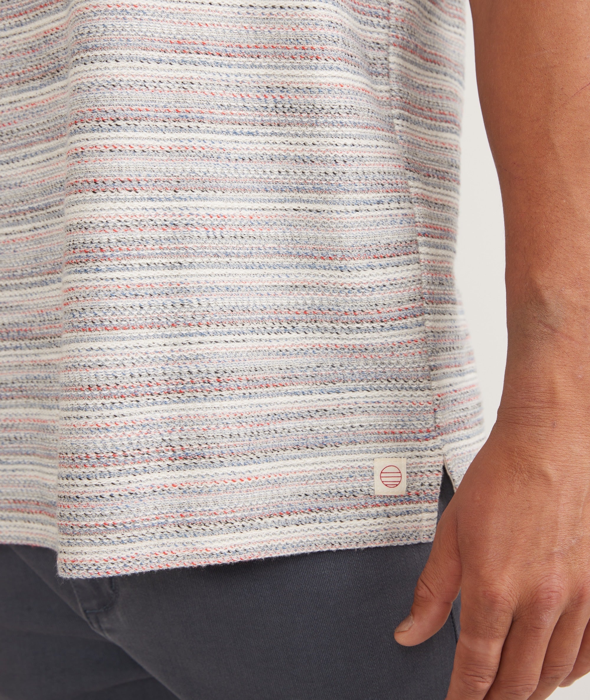 Logan Textured Tee Blue Multi Stripe