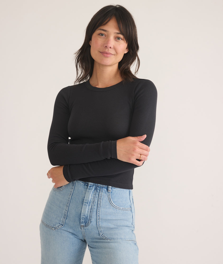 Lexi Rib Sun-In Longsleeve Crew Tee