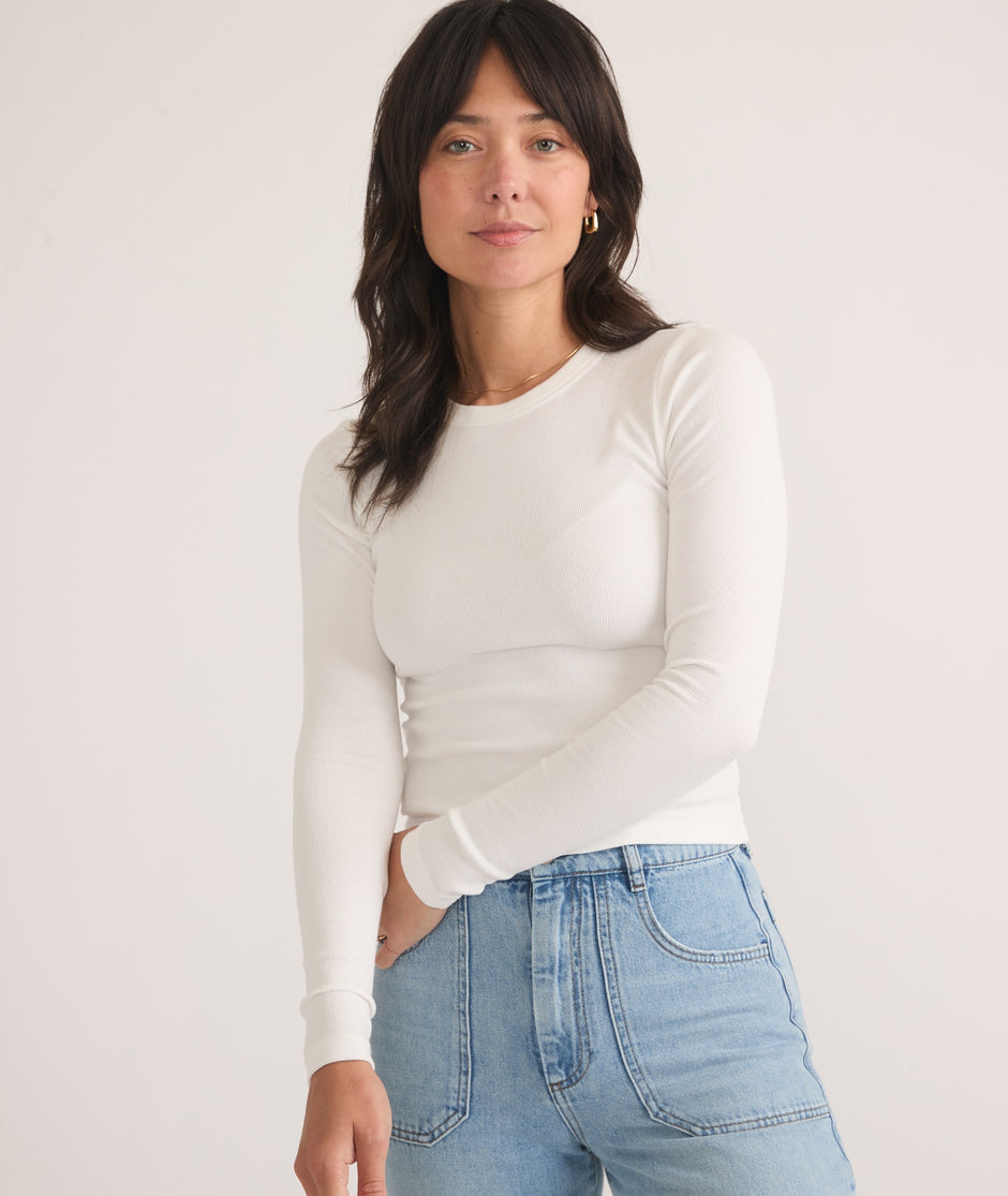 Lexi Rib Sun-In Longsleeve Crew Tee