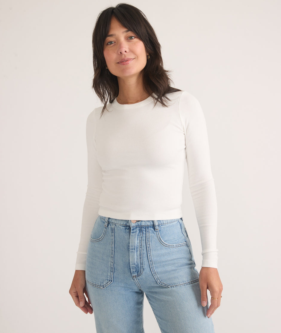 Lexi Rib Sun-In Longsleeve Crew Tee