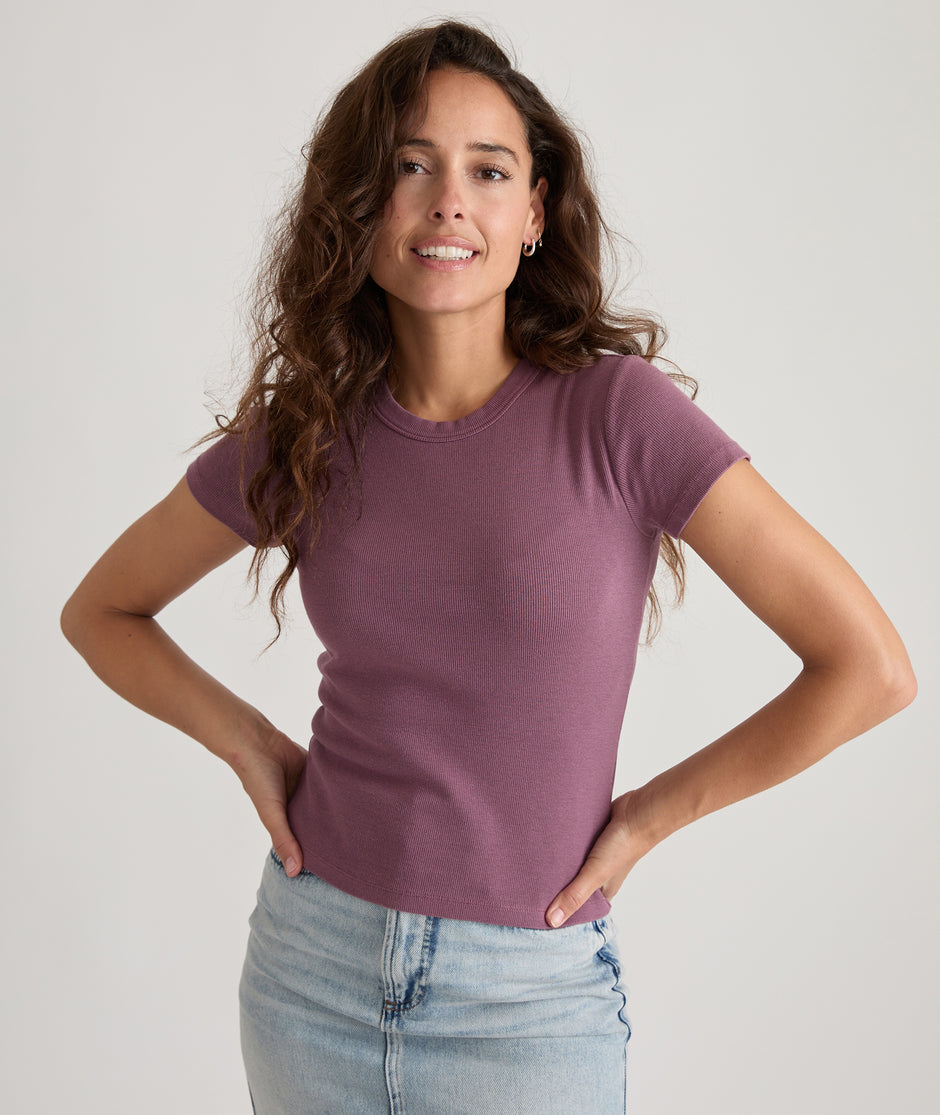 Lexi Rib Sun-In Crew Tee