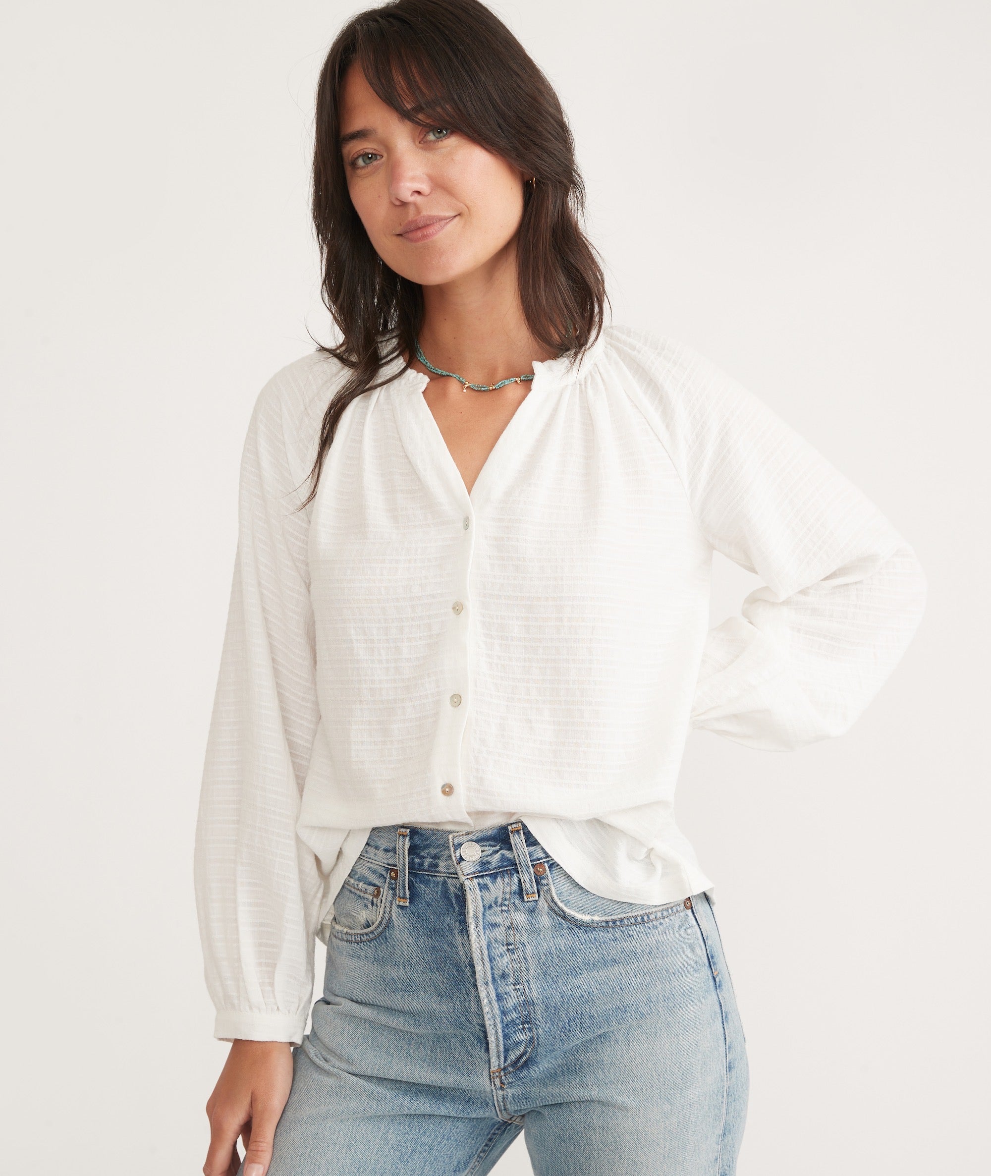 Nixi Collarless Blouse