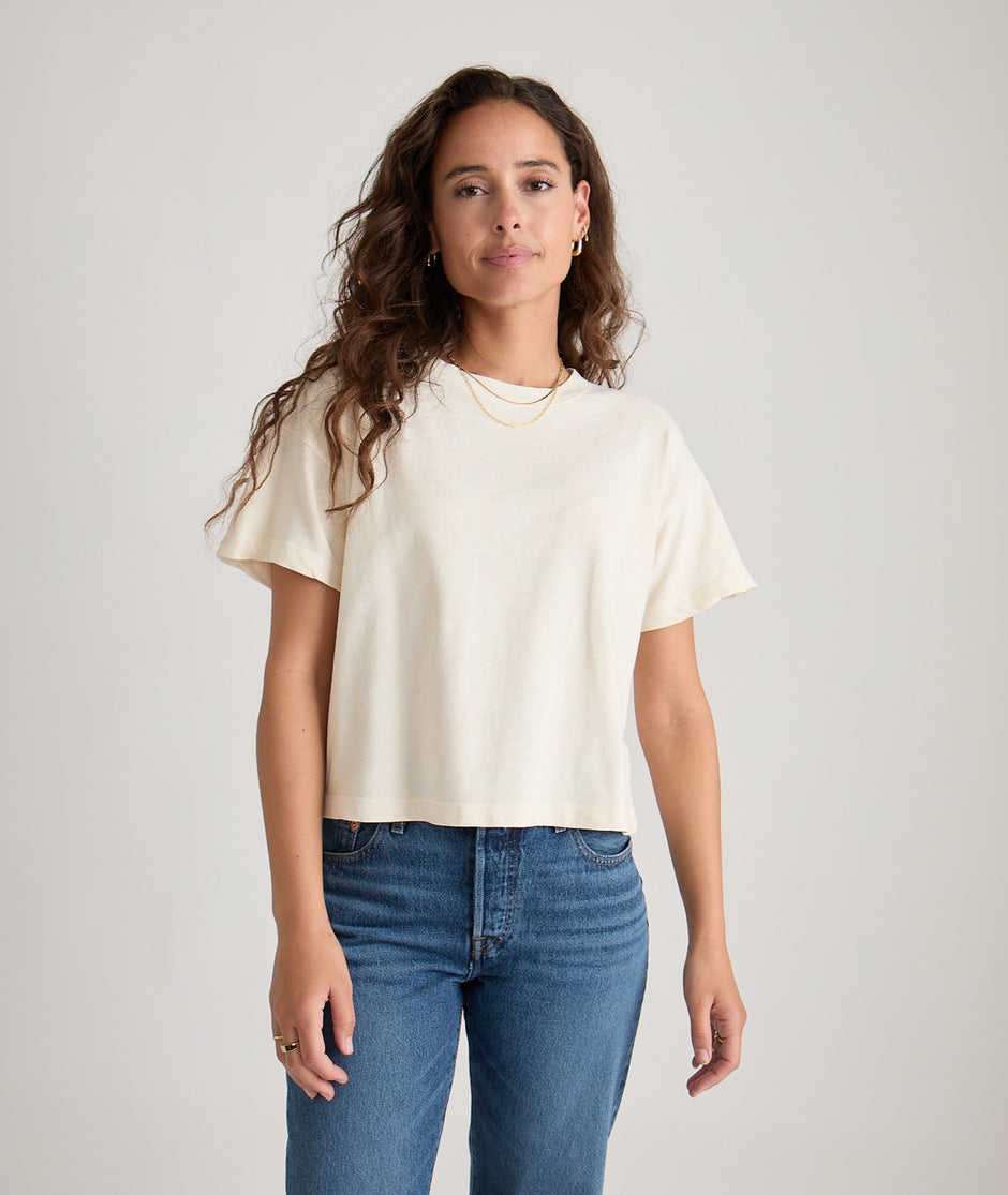 Sadie Vintage Slub Crop Tee