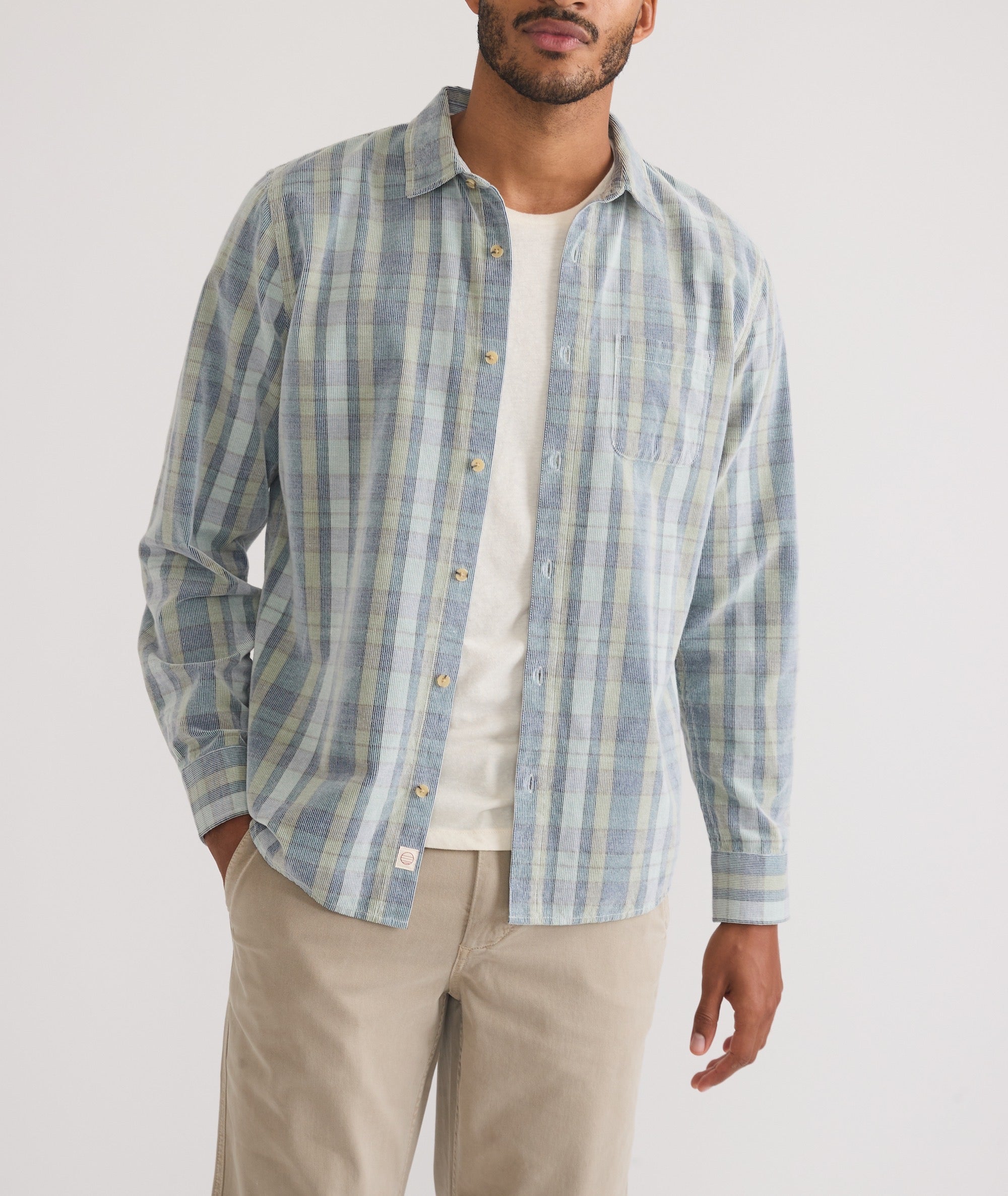 Lightweight Plaid Corduroy Shirt