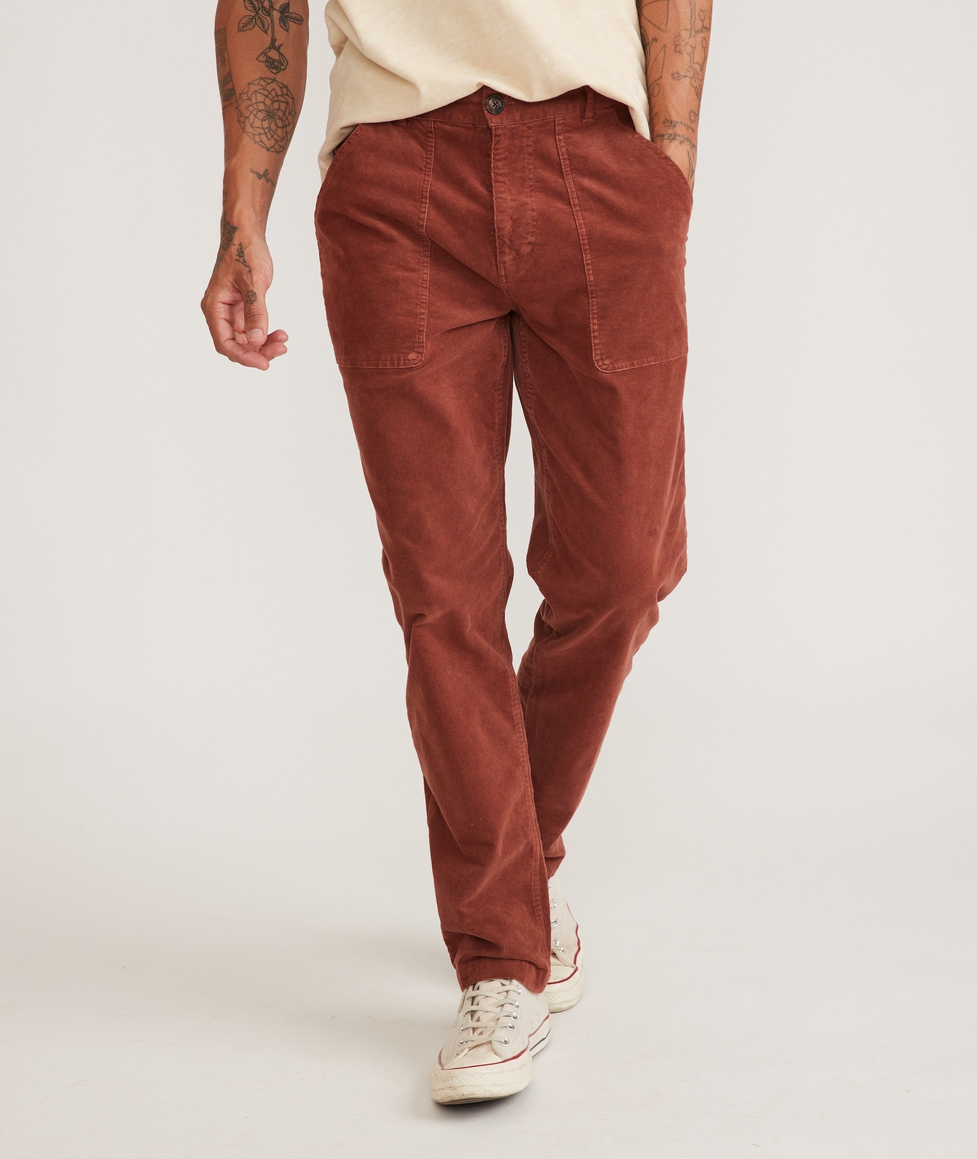 Men's Breyer Relaxed Utility Cord Pants | Red | 33 by Marine Layer