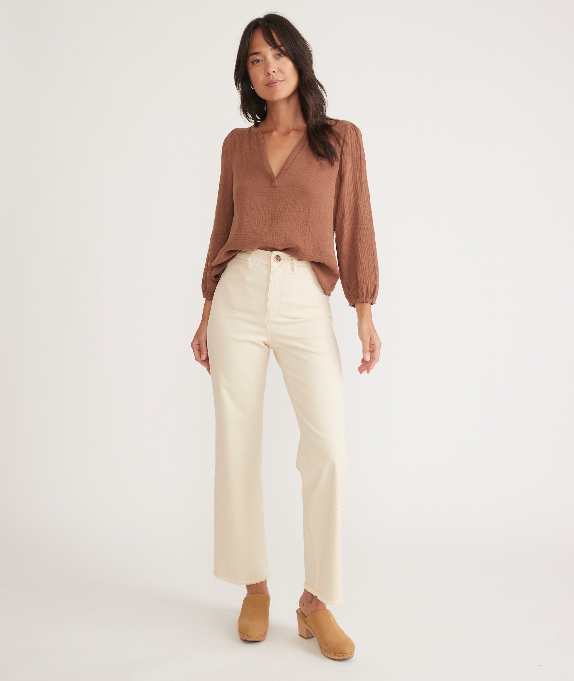 Jamie Banded Collar Top