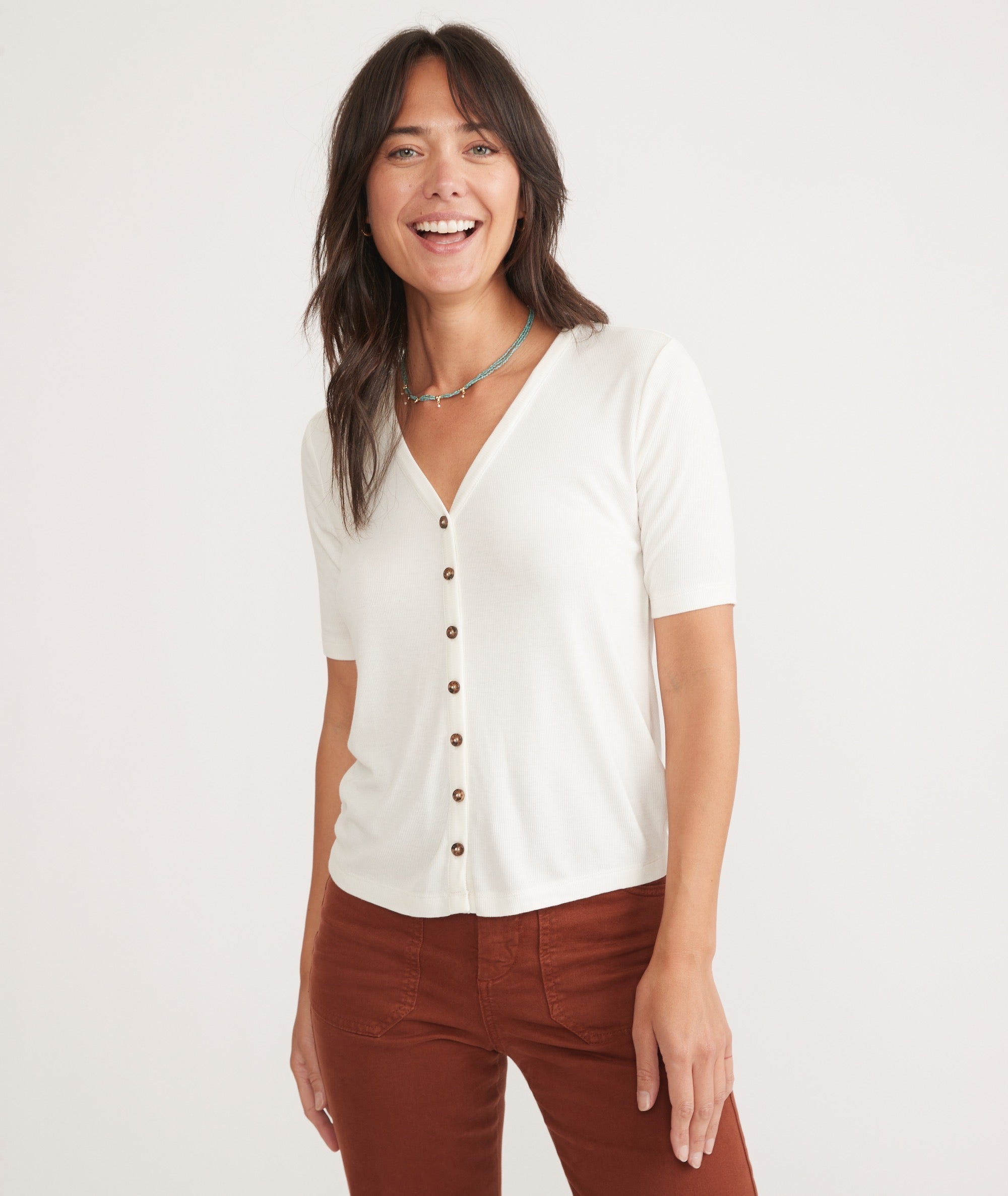 Lexi Rib Button Top