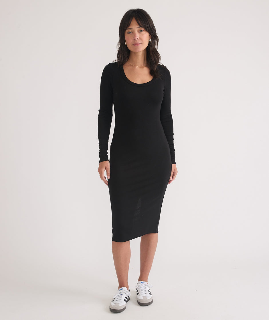 Lexi Rib Long Sleeve Midi Dress