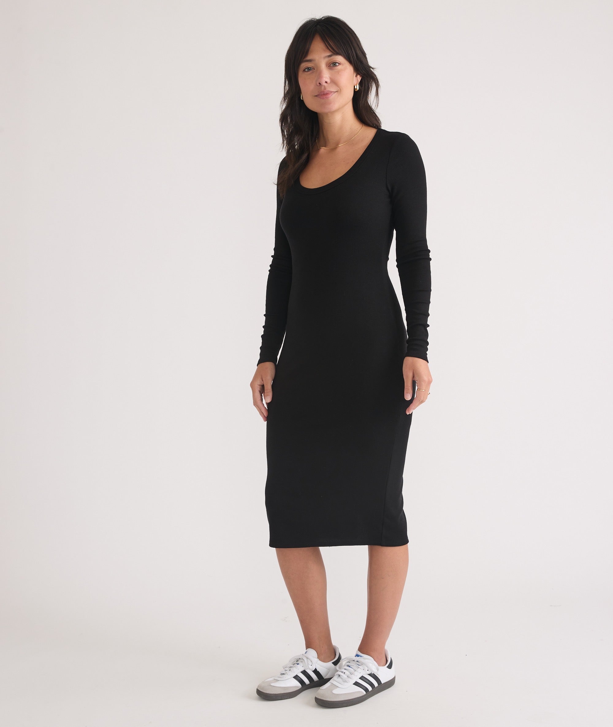 Lexi Rib Long Sleeve Midi Dress