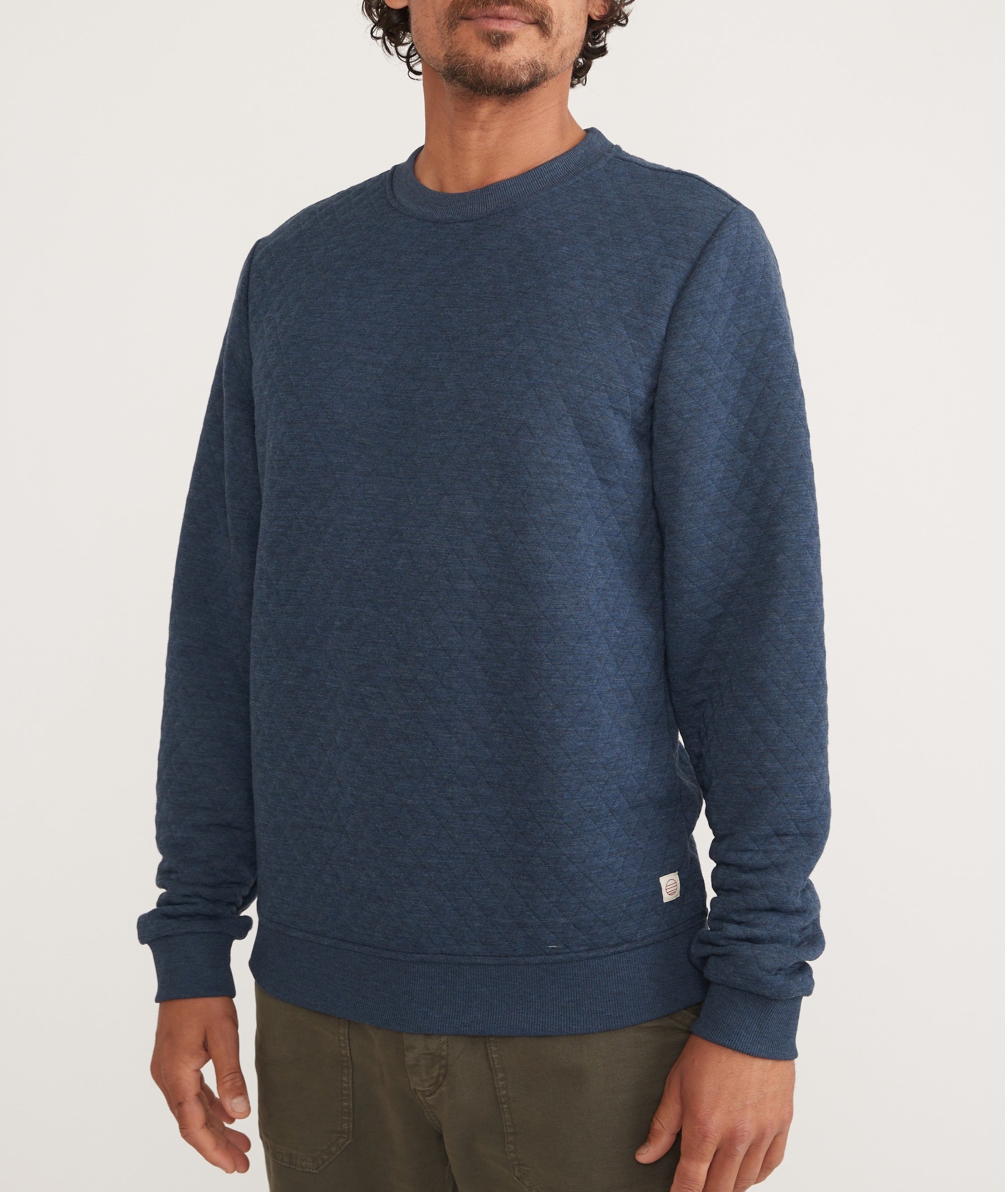 Men's Corbet Quilted Crewneck Navy Heather