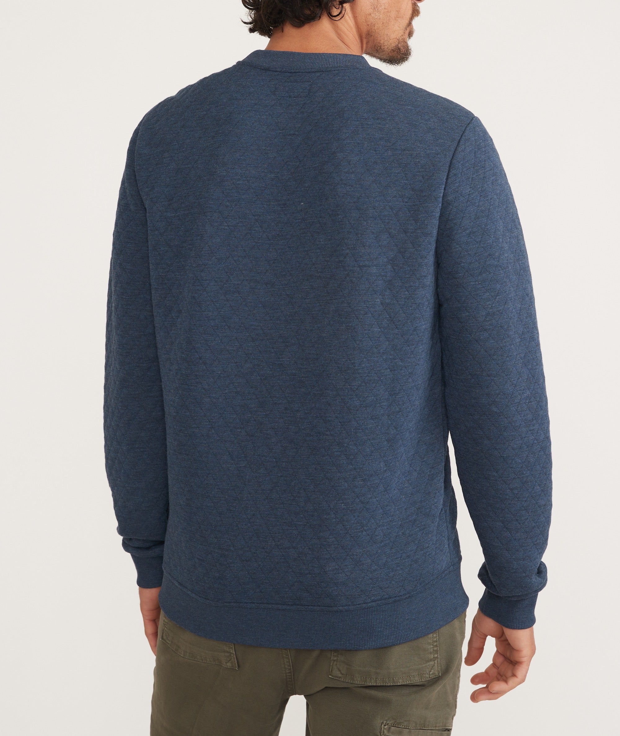 Men's Corbet Quilted Crewneck Navy Heather