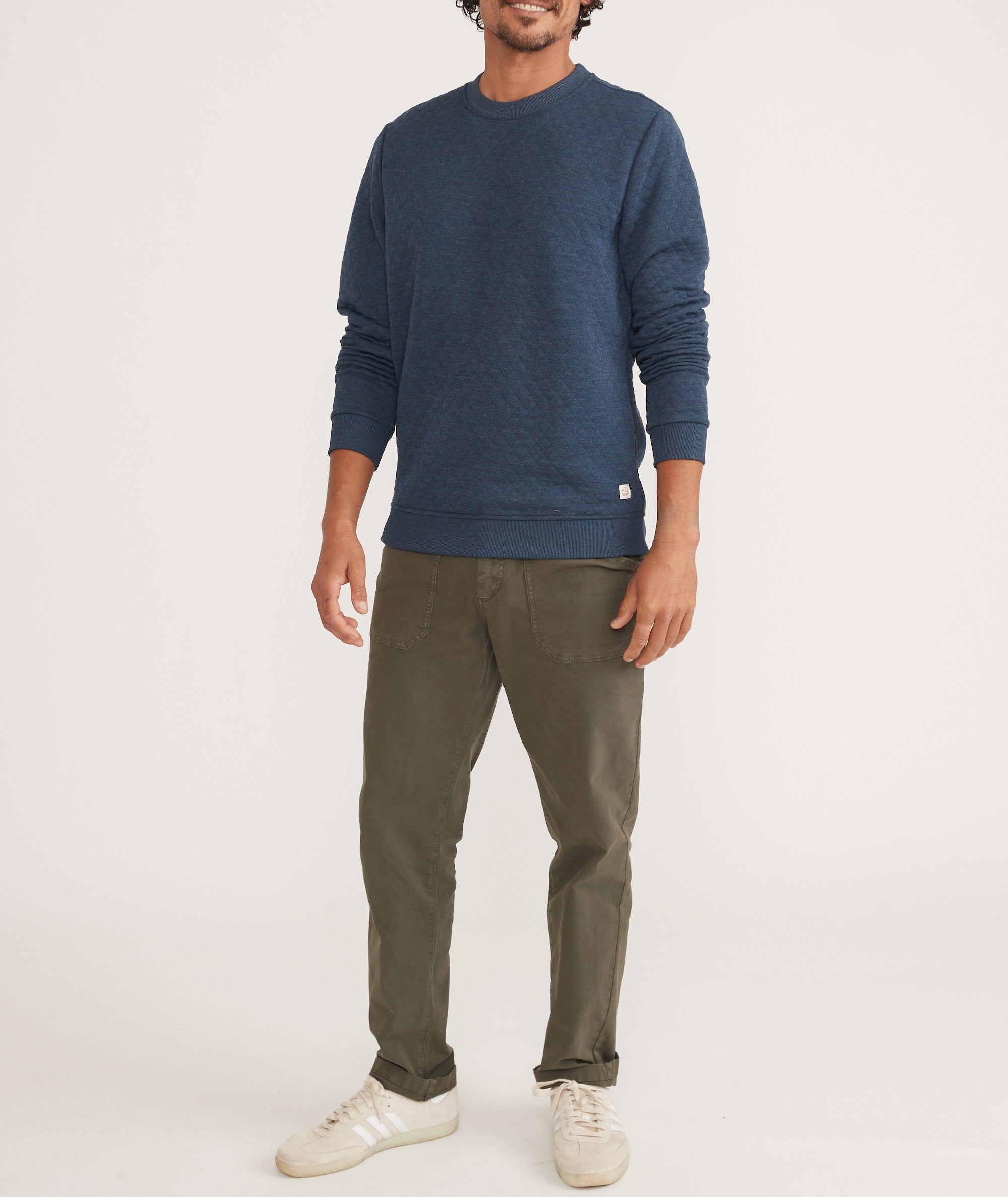 Men's Corbet Quilted Crewneck Navy Heather