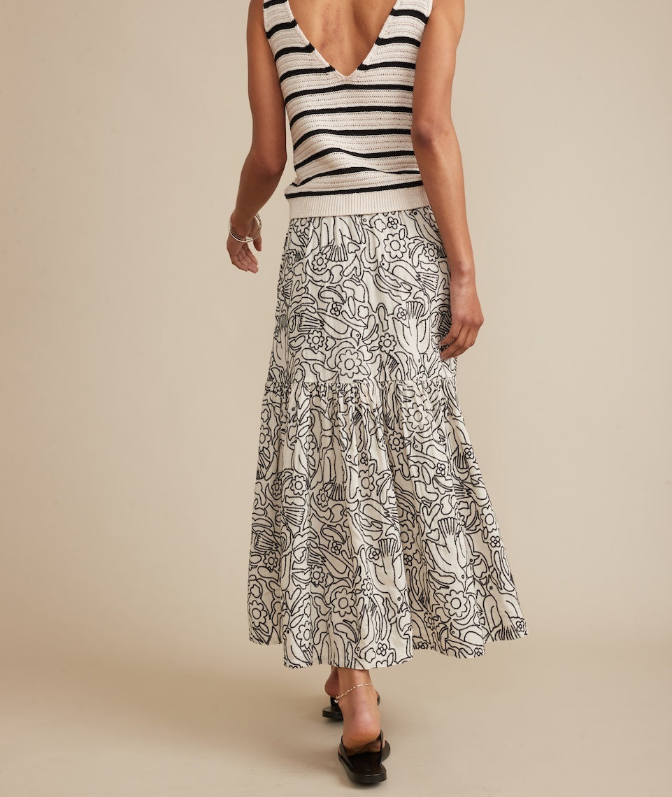 Flora Embroidered Skirt – Marine Layer