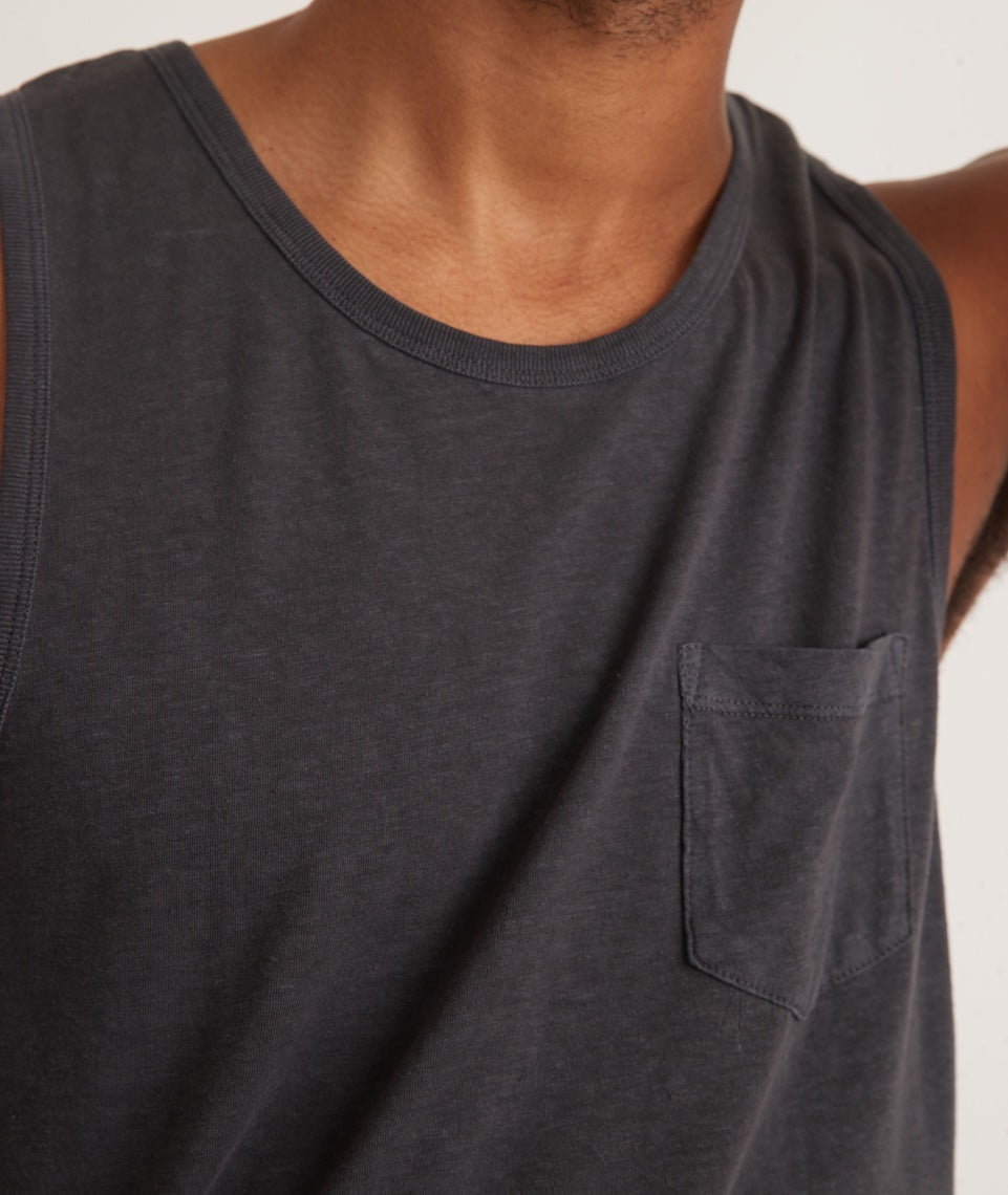 Hemp Cotton Pocket Tank in Faded Black – Marine Layer