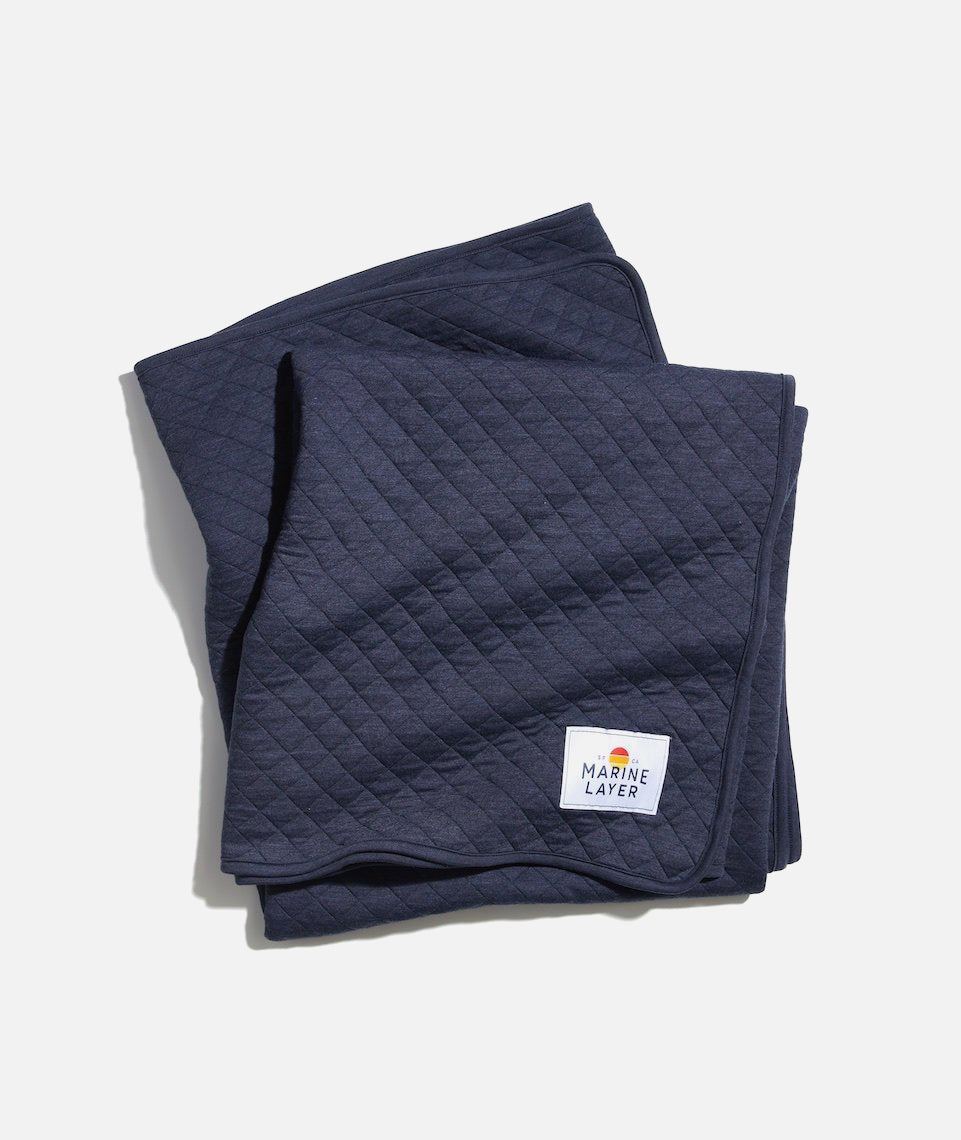 Corbet Blanket in Navy Heather