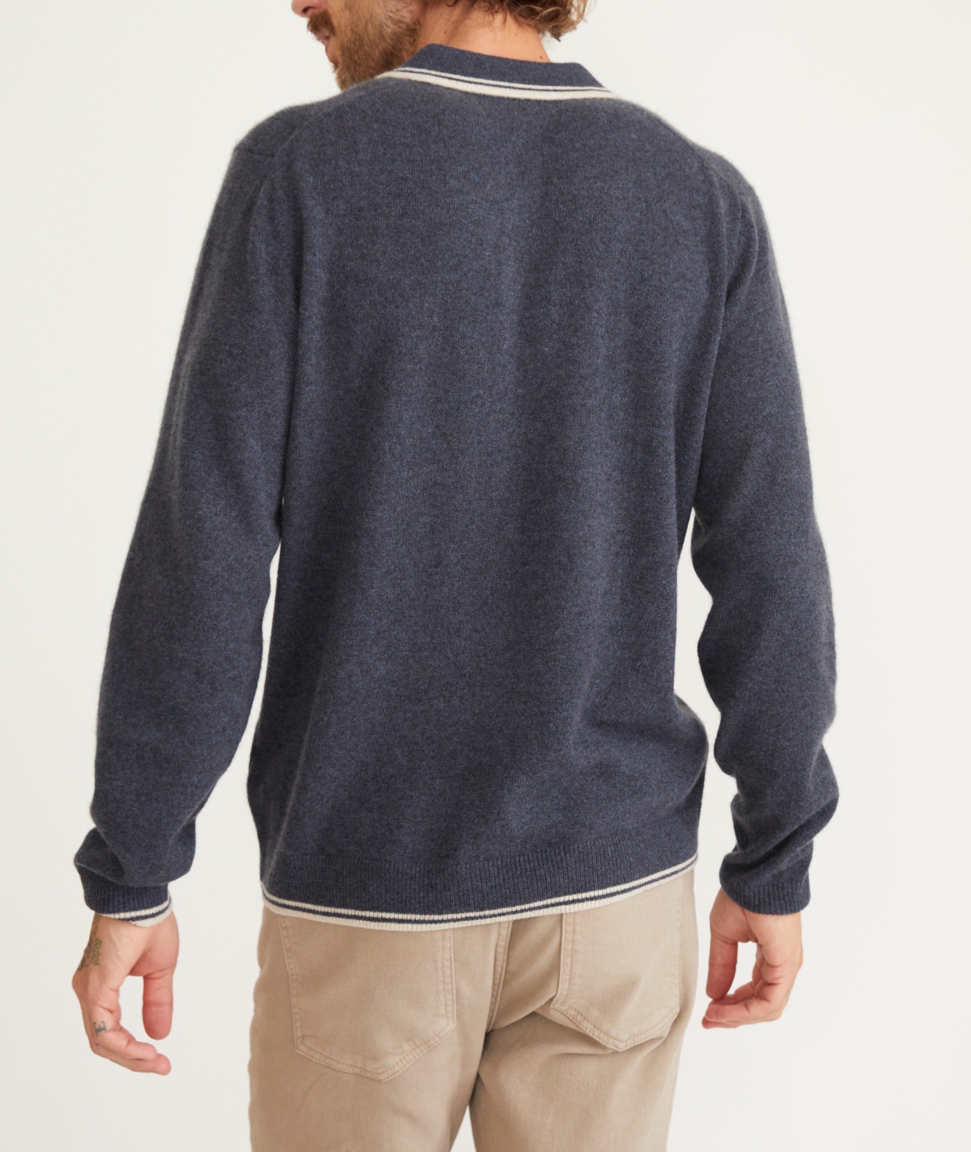 Cashmere Tipped Sweater Polo