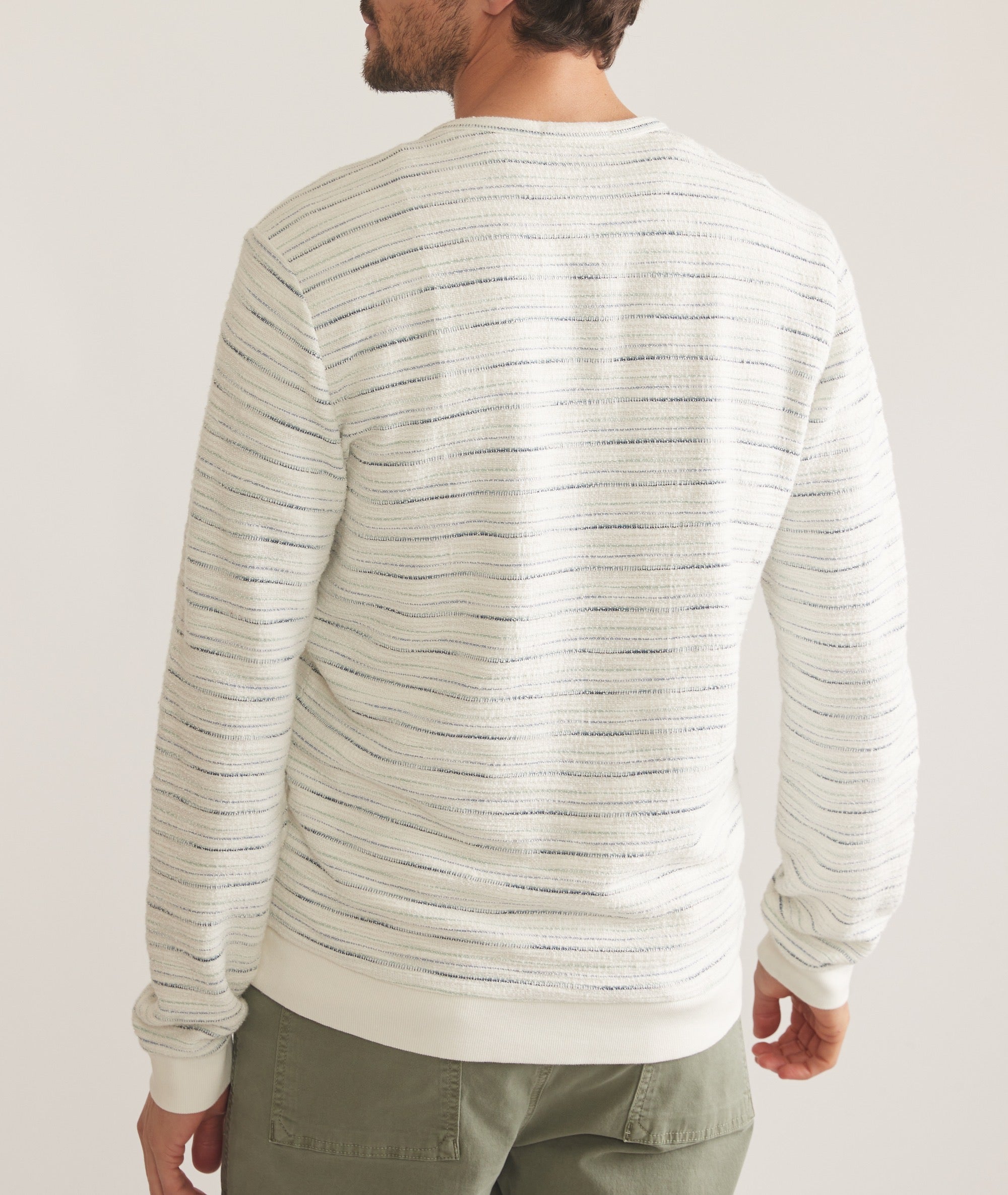 Textured Stripe Crewneck