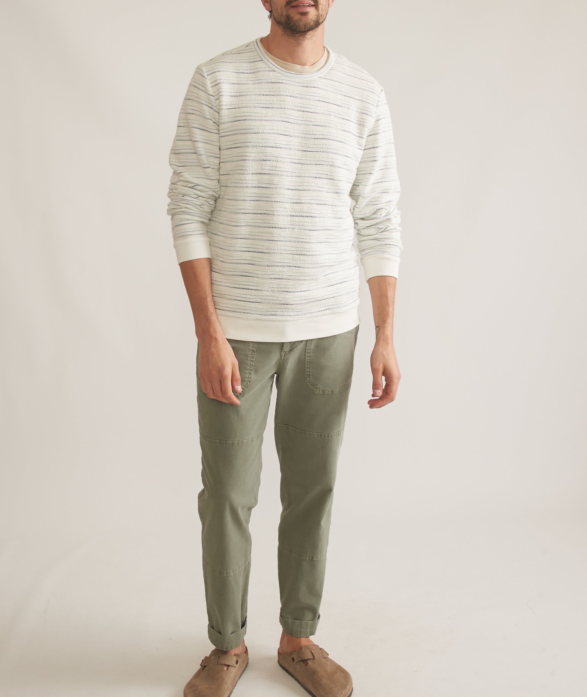 Textured Stripe Crewneck