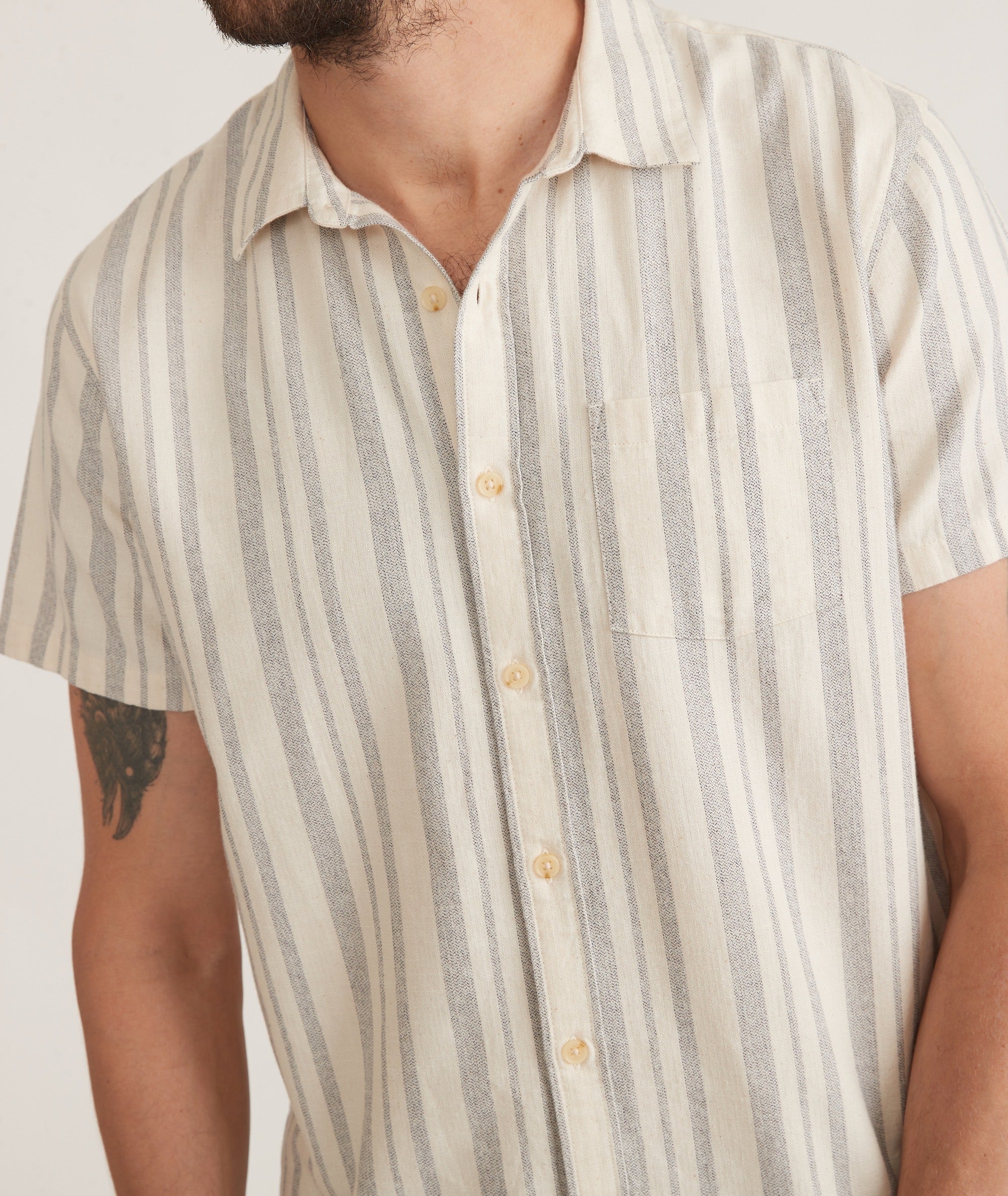 Vertical Stripe Shirt White/Blue