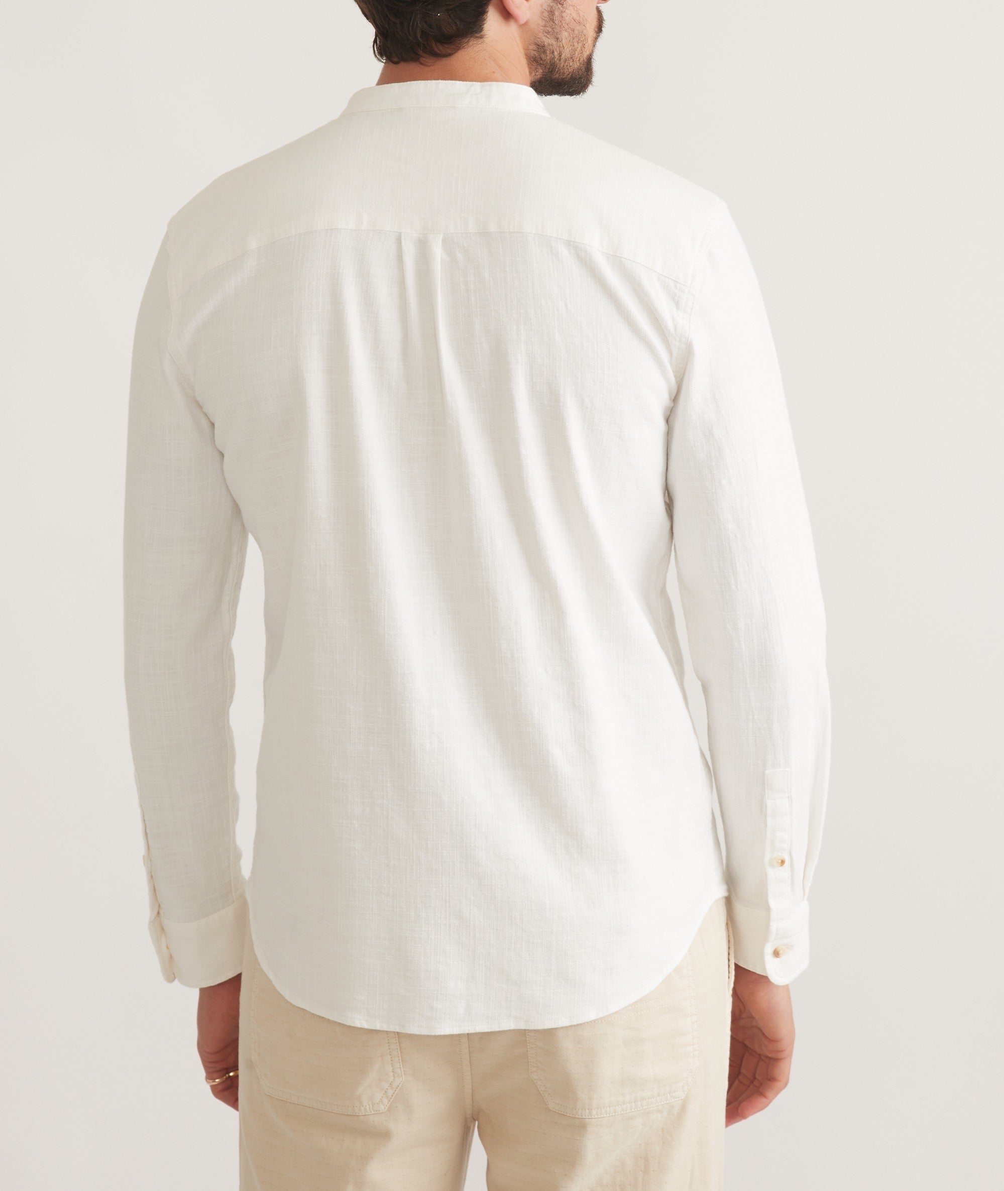 Banded Collar Stretch Selvage Shirt