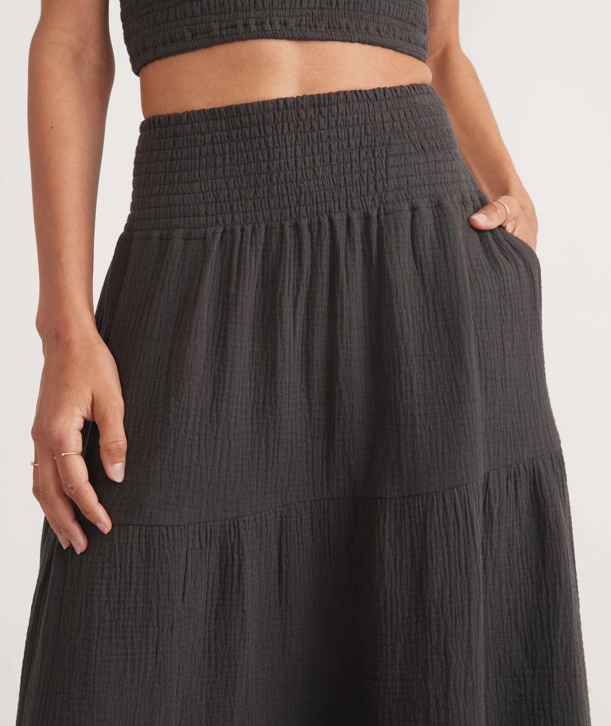 Corinne Double Cloth Maxi Skirt