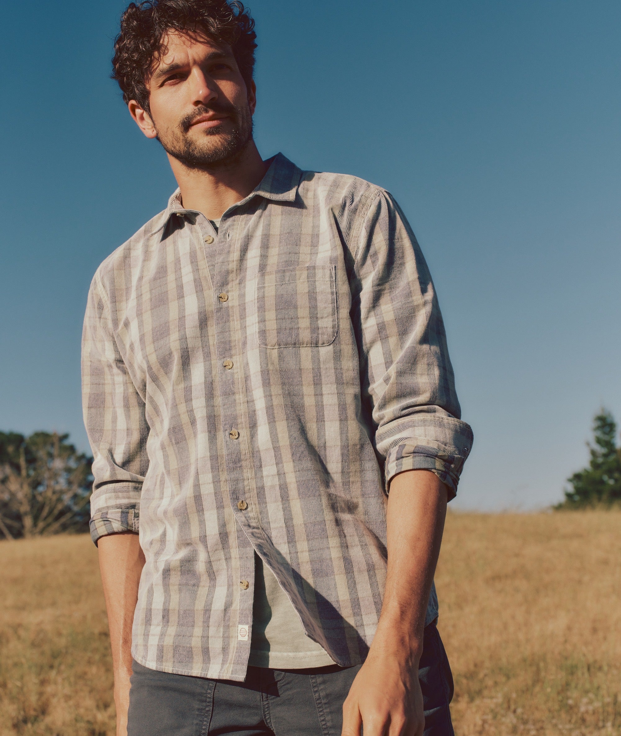 Lightweight Plaid Corduroy Shirt