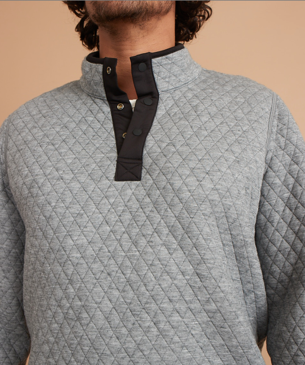 Men's Reversible Corbet Pullover Charcoal/Mid Heather Grey