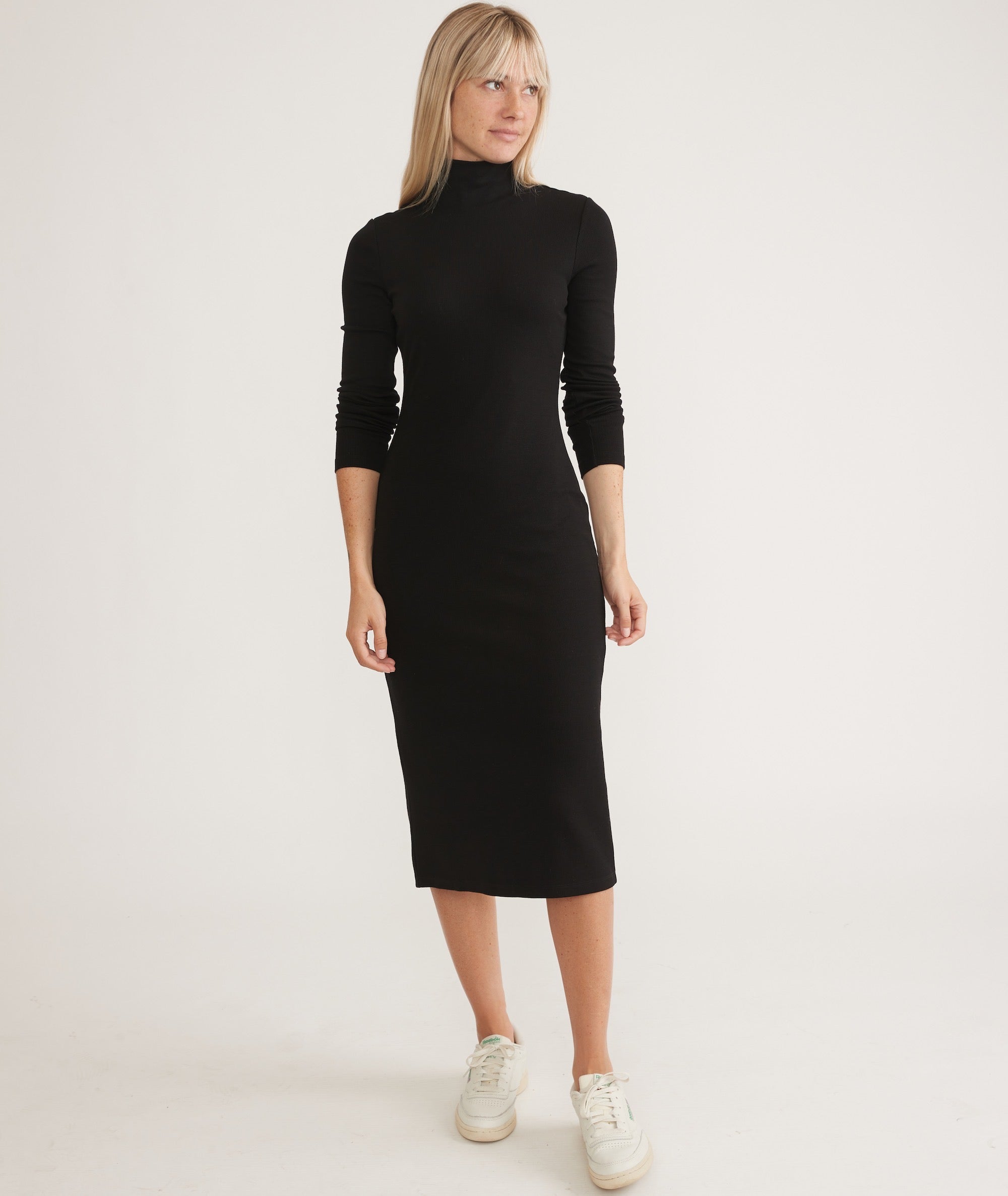 Lexi Rib Turtleneck Midi Dress