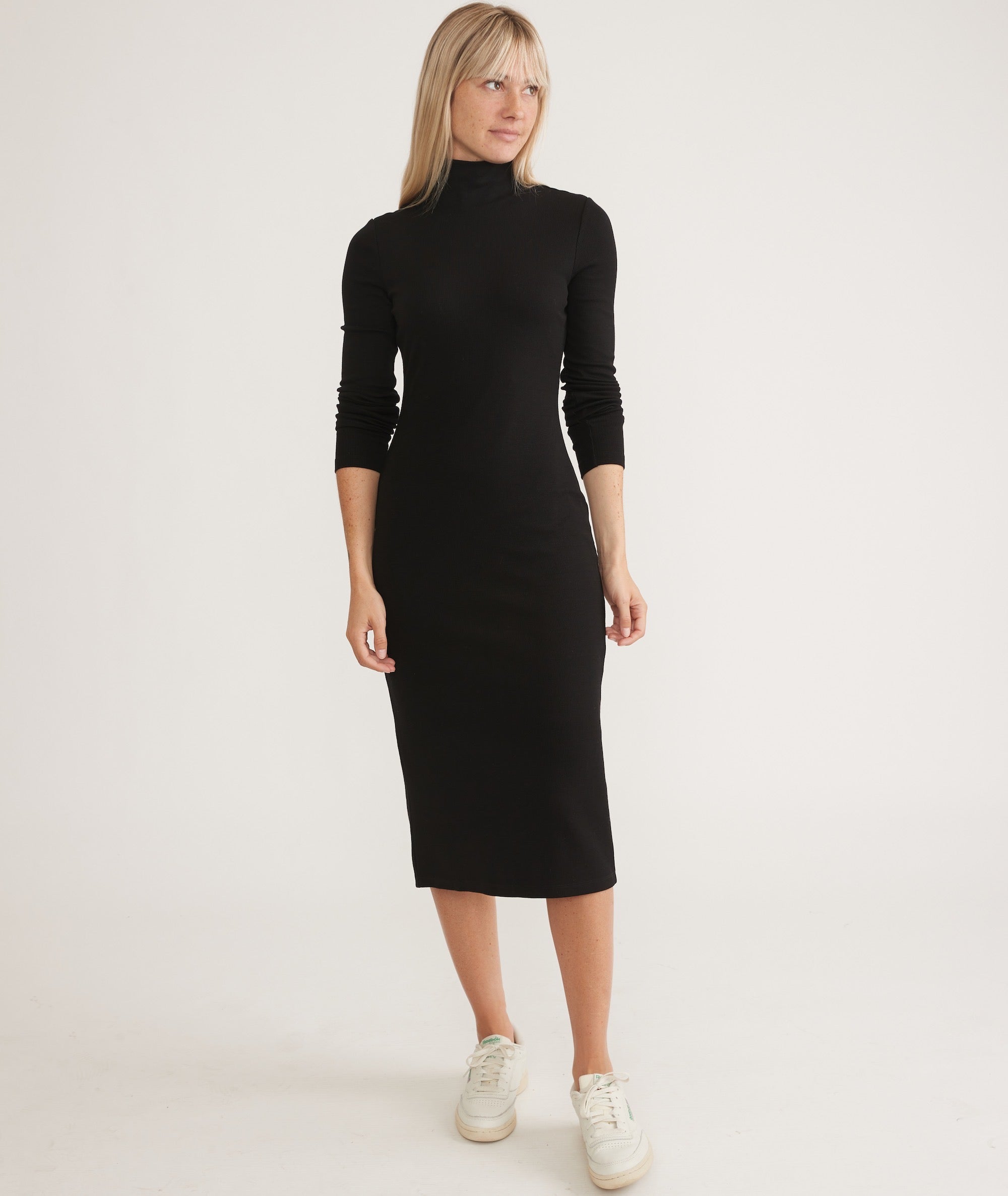 Buy Black LivSoft Turtle Neck Sweater Dress Online | FableStreet