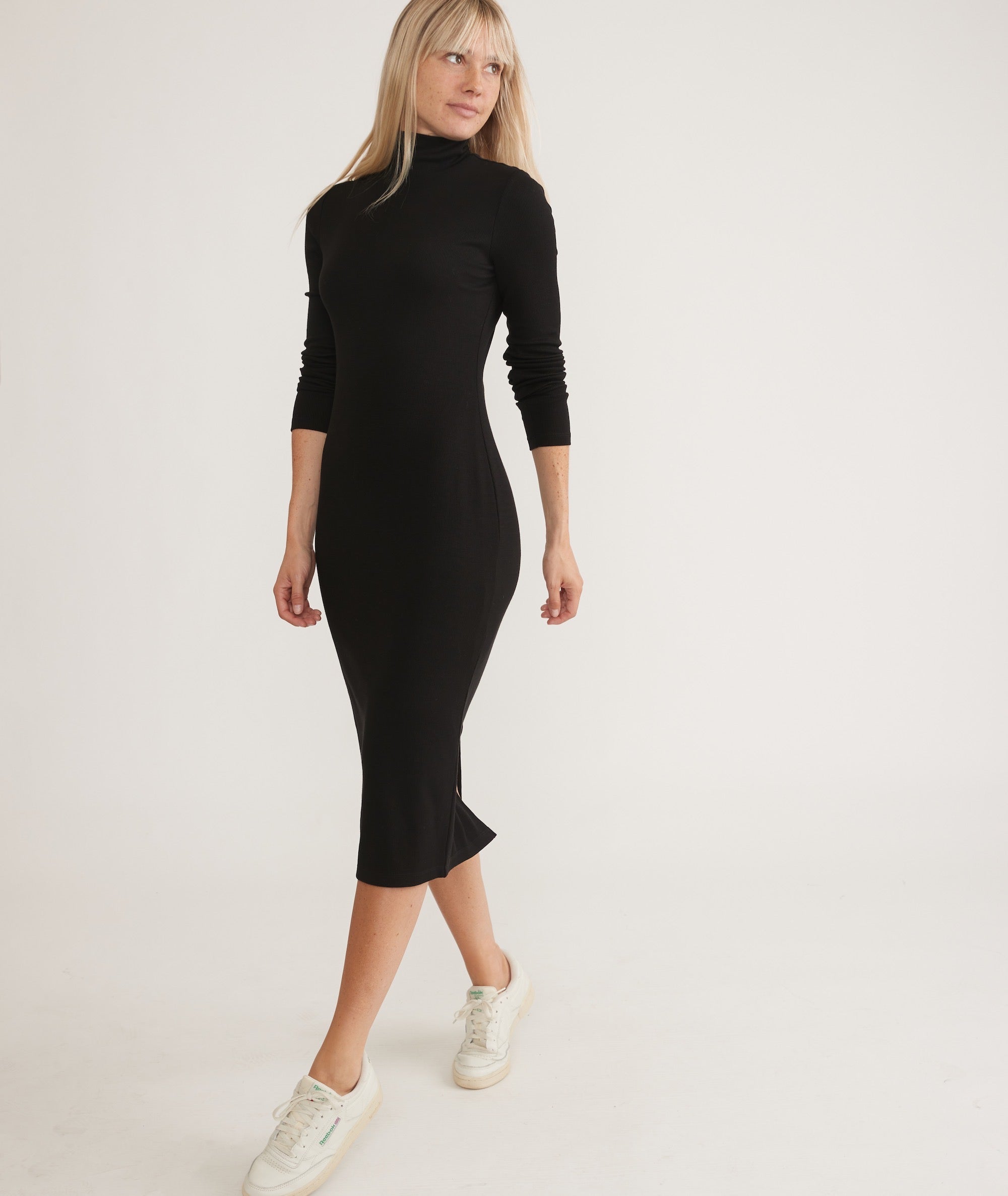 Lexi Rib Turtleneck Midi Dress