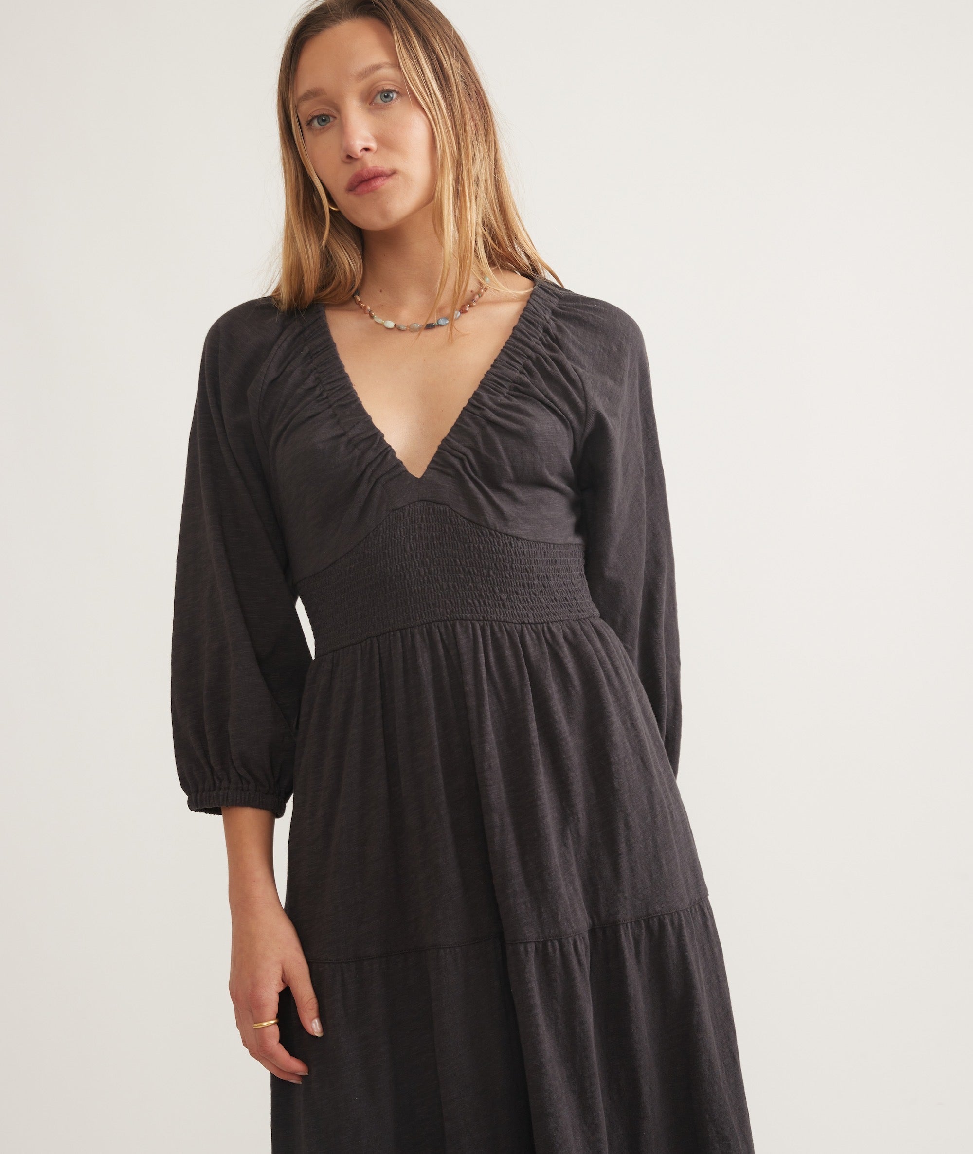 Florence Vintage Slub Midi Dress